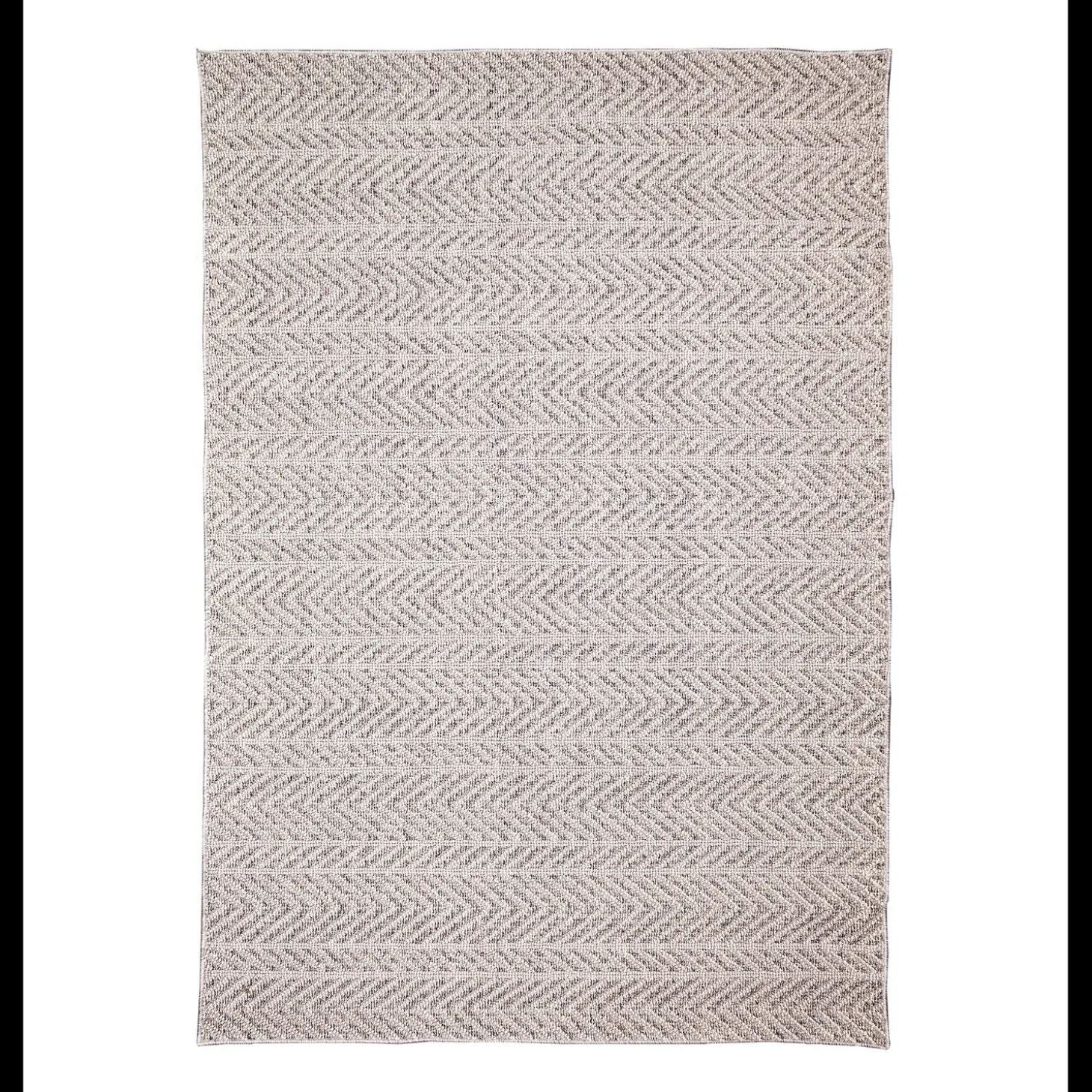 Area Rugs>Plow & Hearth Indoor/Outdoor Kitty Hawk Chevron Rug, 5'3" x 7'3" Silver
