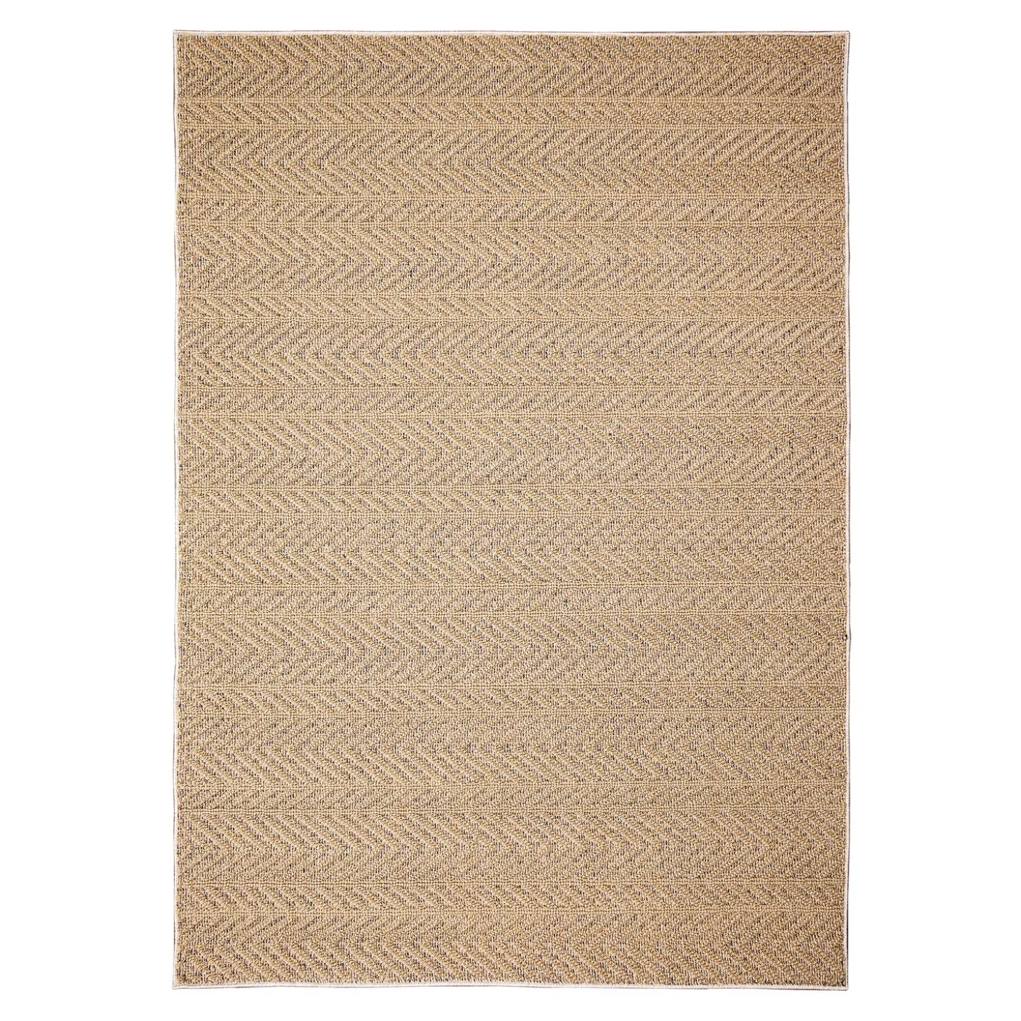 Area Rugs>Plow & Hearth Indoor/Outdoor Kitty Hawk Chevron Rug, 5'3" x 7'3" Silver