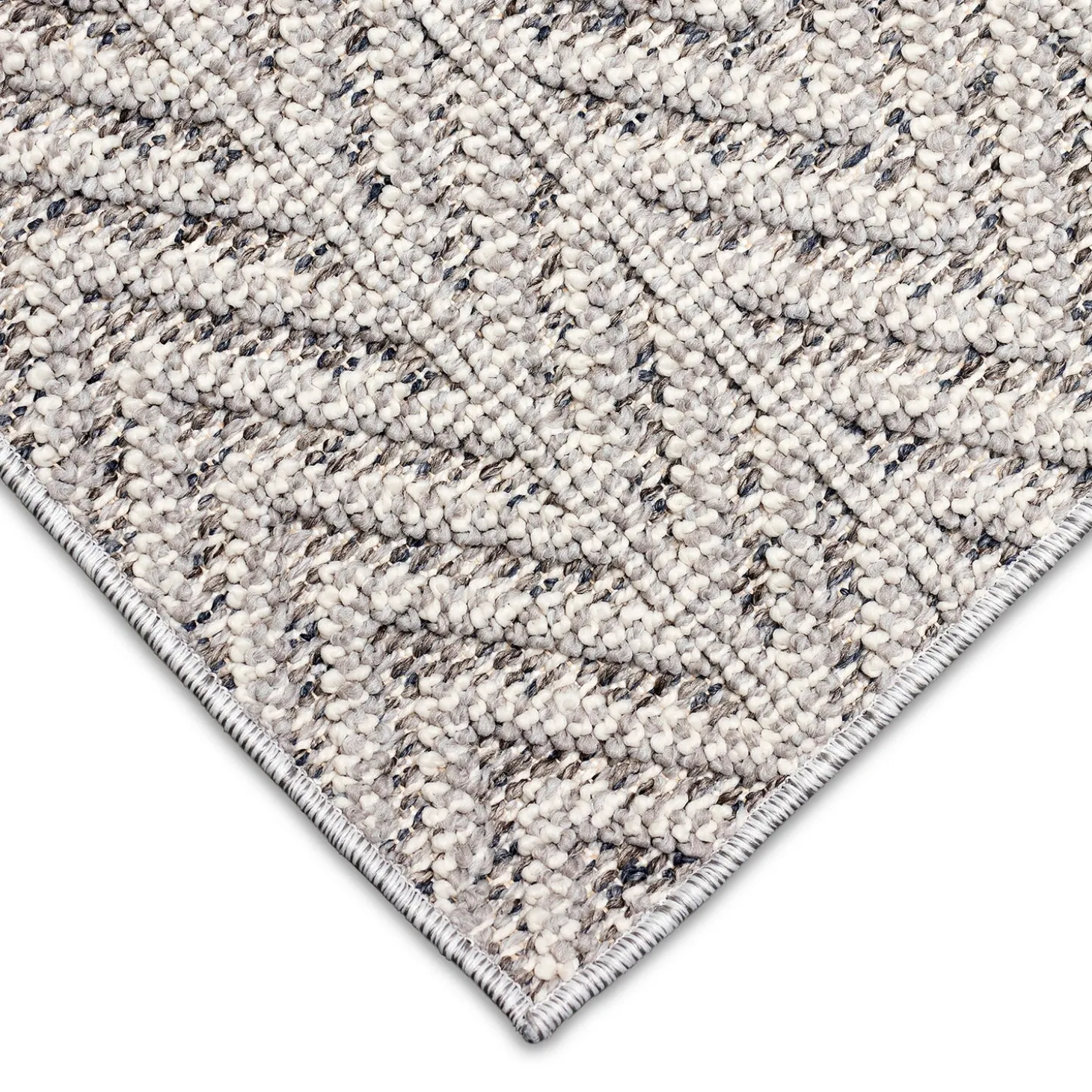 Area Rugs>Plow & Hearth Indoor/Outdoor Kitty Hawk Chevron Rug, 5'3" x 7'3" Silver