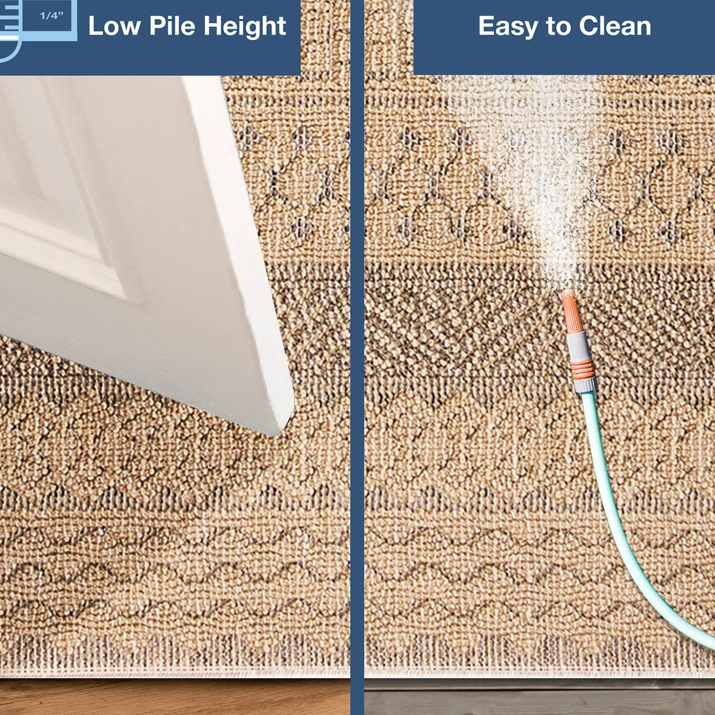 Area Rugs>Plow & Hearth Indoor/Outdoor Kitty Hawk Striped Rug, 5'3" x 7'3"