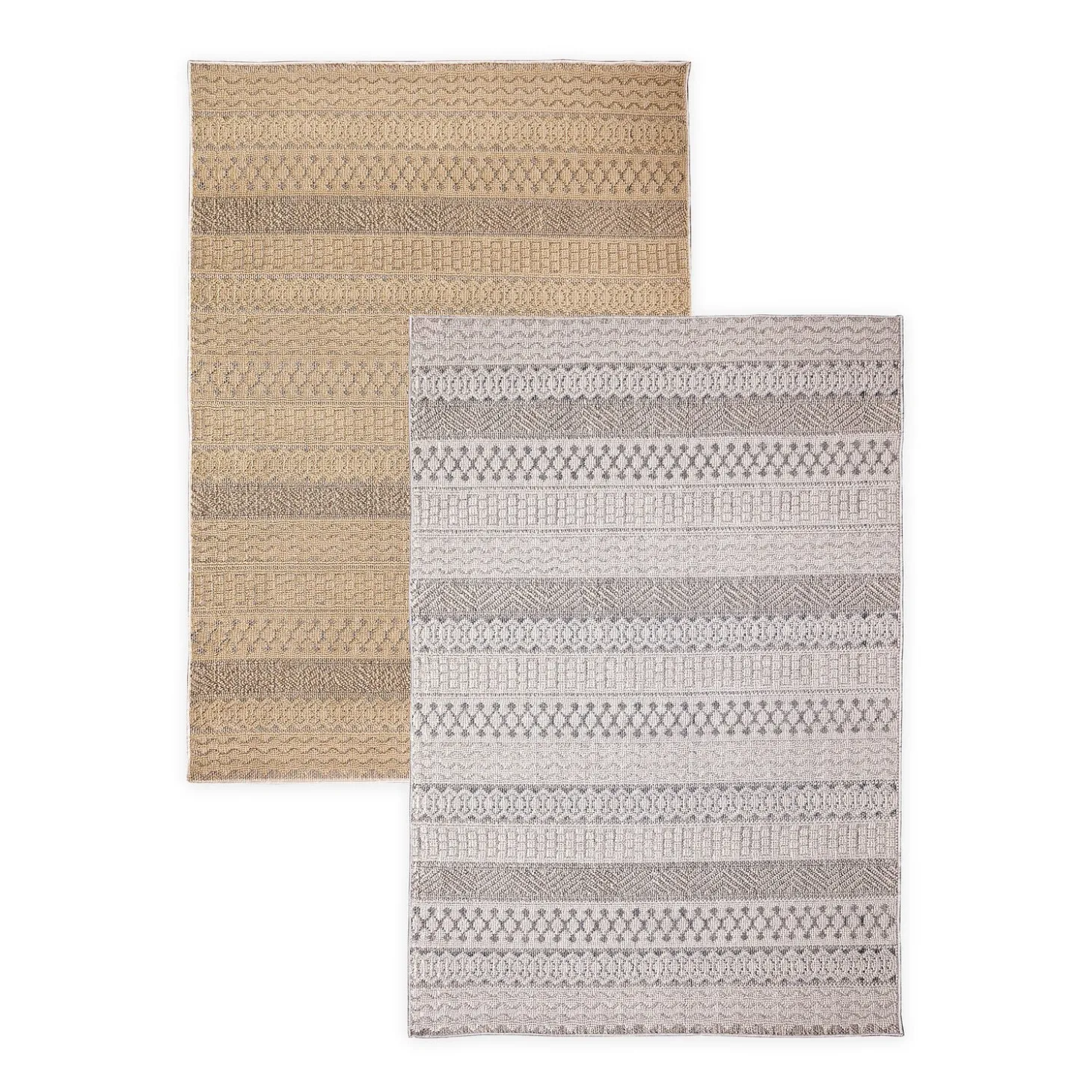 Area Rugs>Plow & Hearth Indoor/Outdoor Kitty Hawk Striped Rug, 5'3" x 7'3"