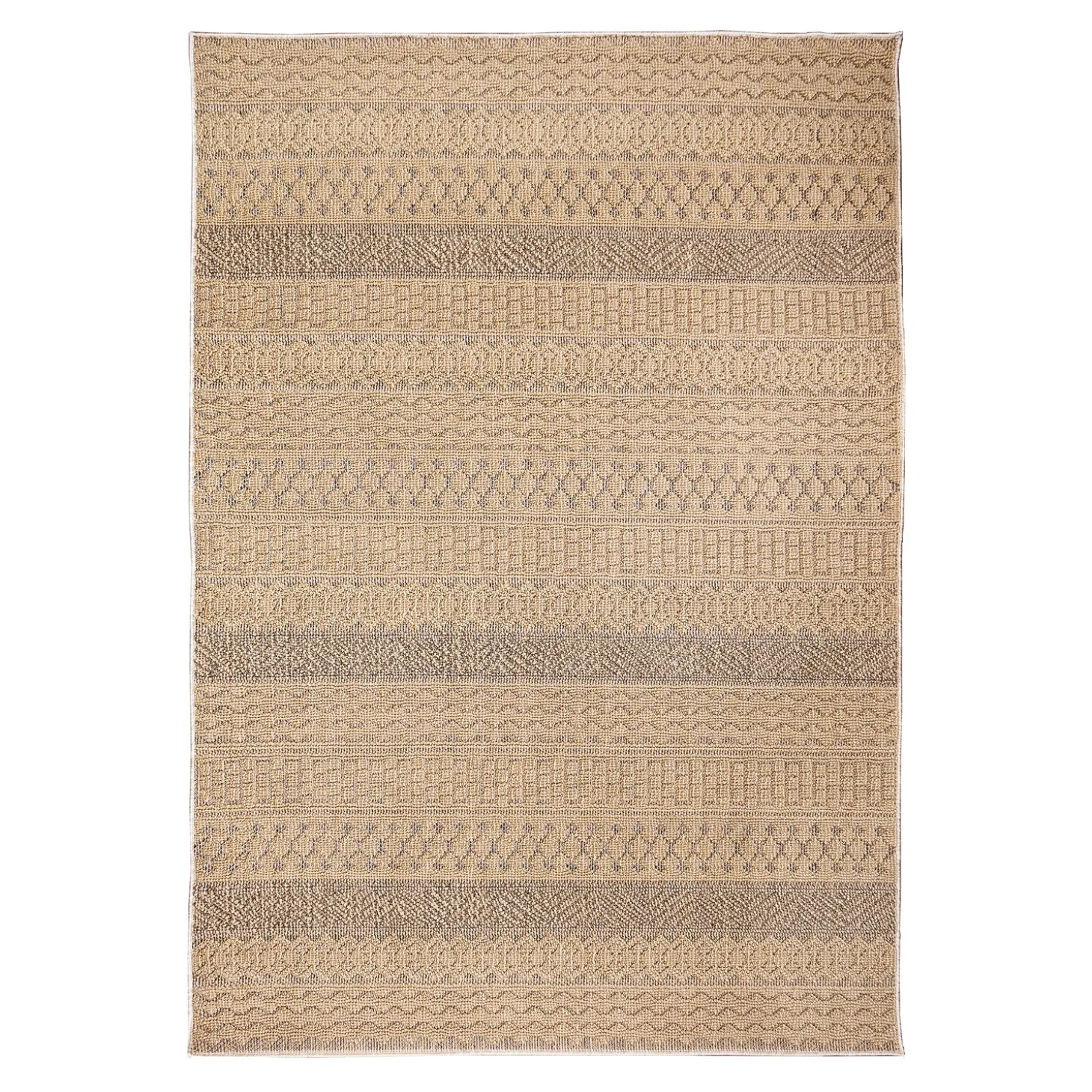 Area Rugs>Plow & Hearth Indoor/Outdoor Kitty Hawk Striped Rug, 5'3" x 7'3"