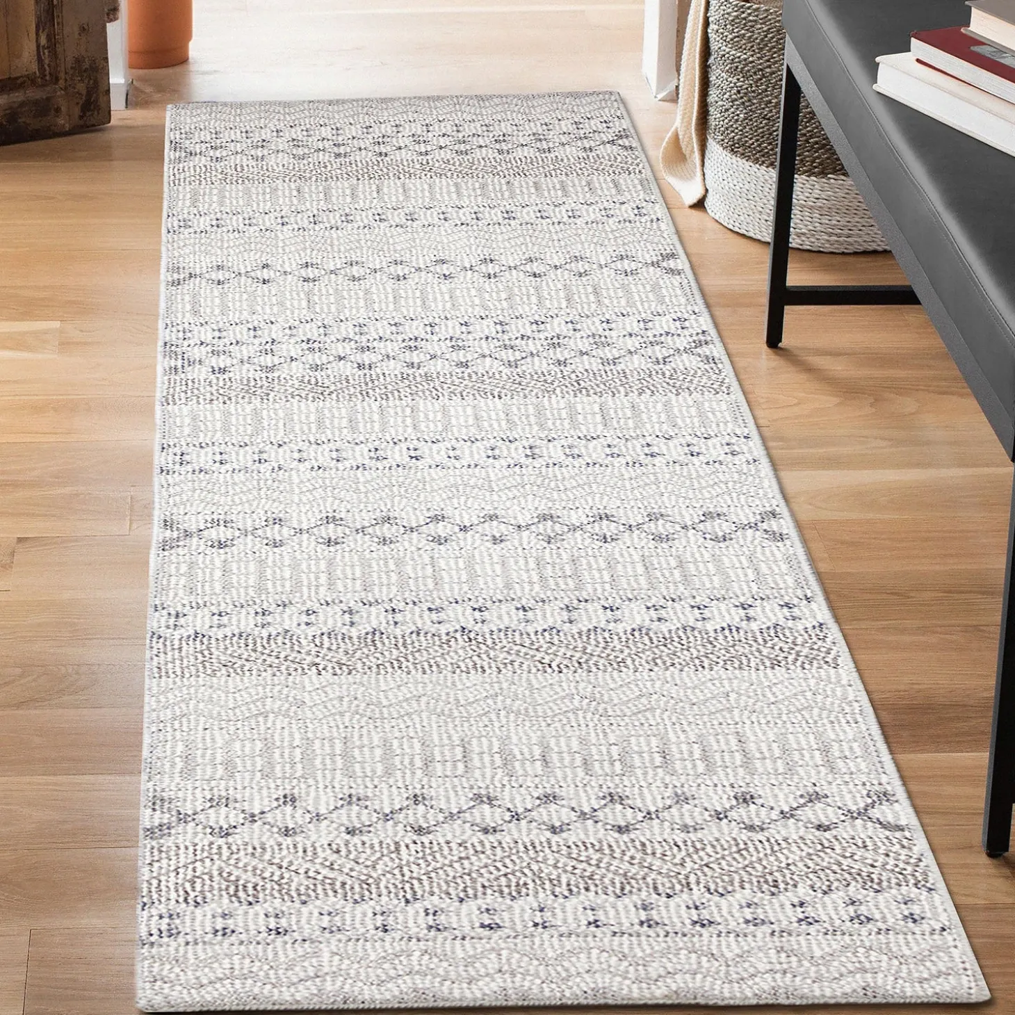Area Rugs>Plow & Hearth Indoor/Outdoor Kitty Hawk Striped Rug, 5'3" x 7'3"