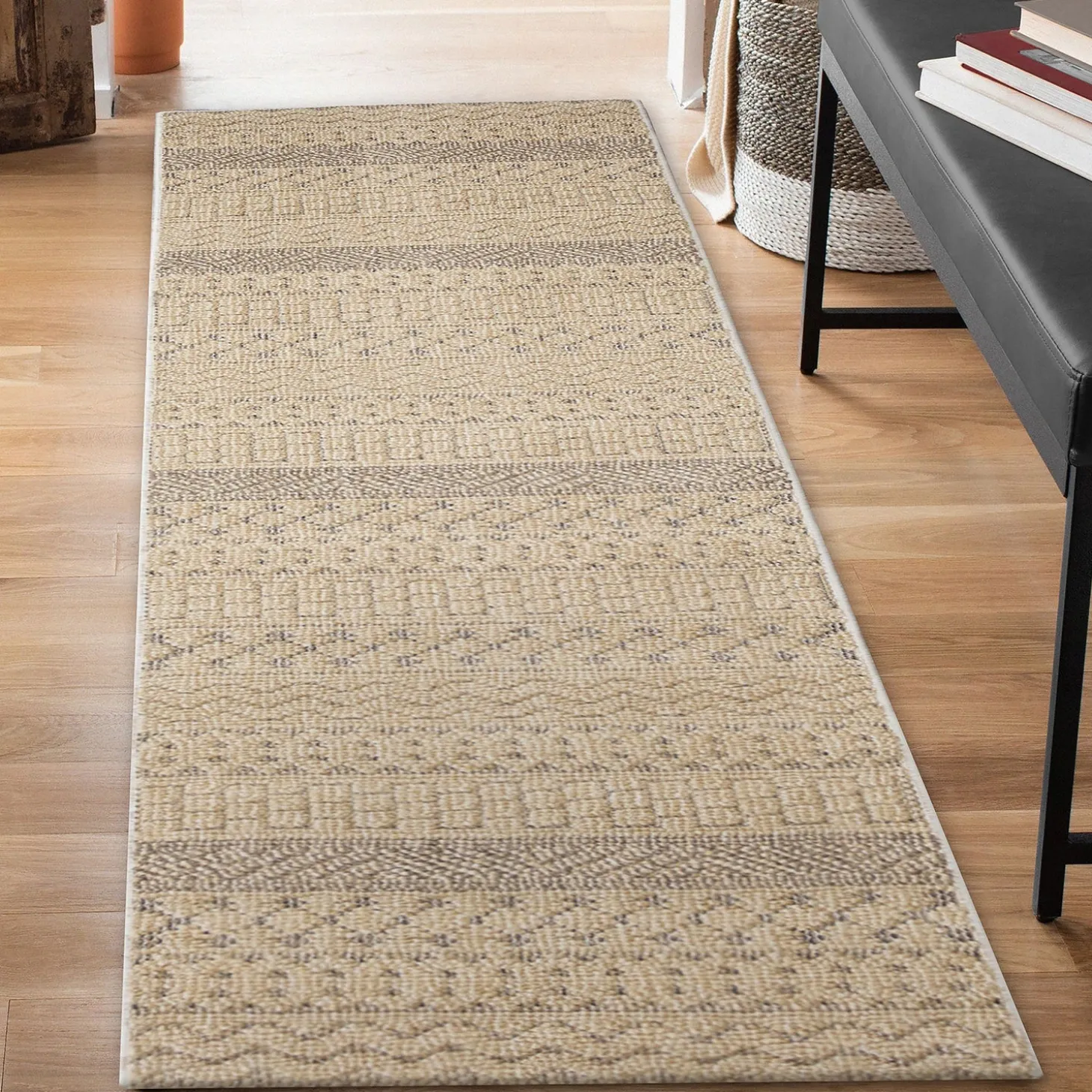 Area Rugs>Plow & Hearth Indoor/Outdoor Kitty Hawk Striped Rug, 5'3" x 7'3"