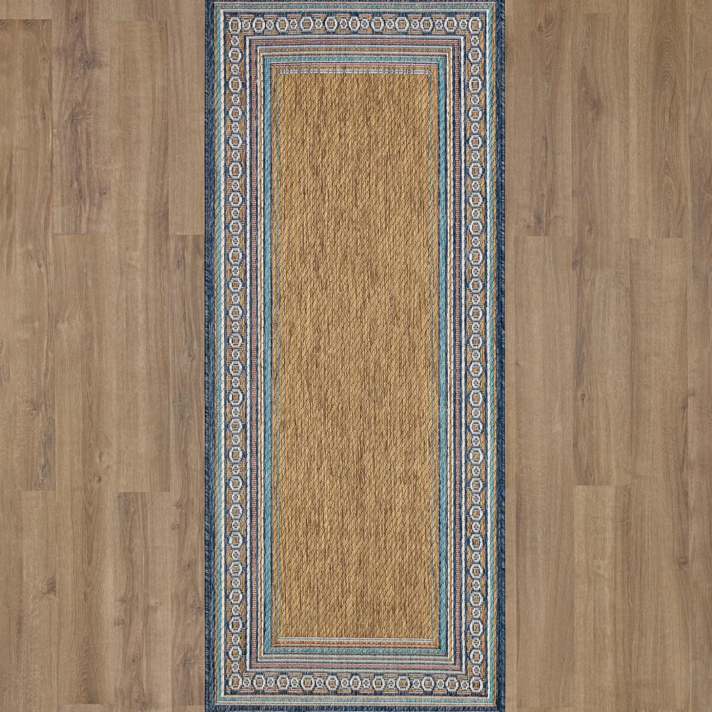 Area Rugs>Plow & Hearth Indoor/Outdoor La Grange Border Polypropylene Rug, 8' x 10'