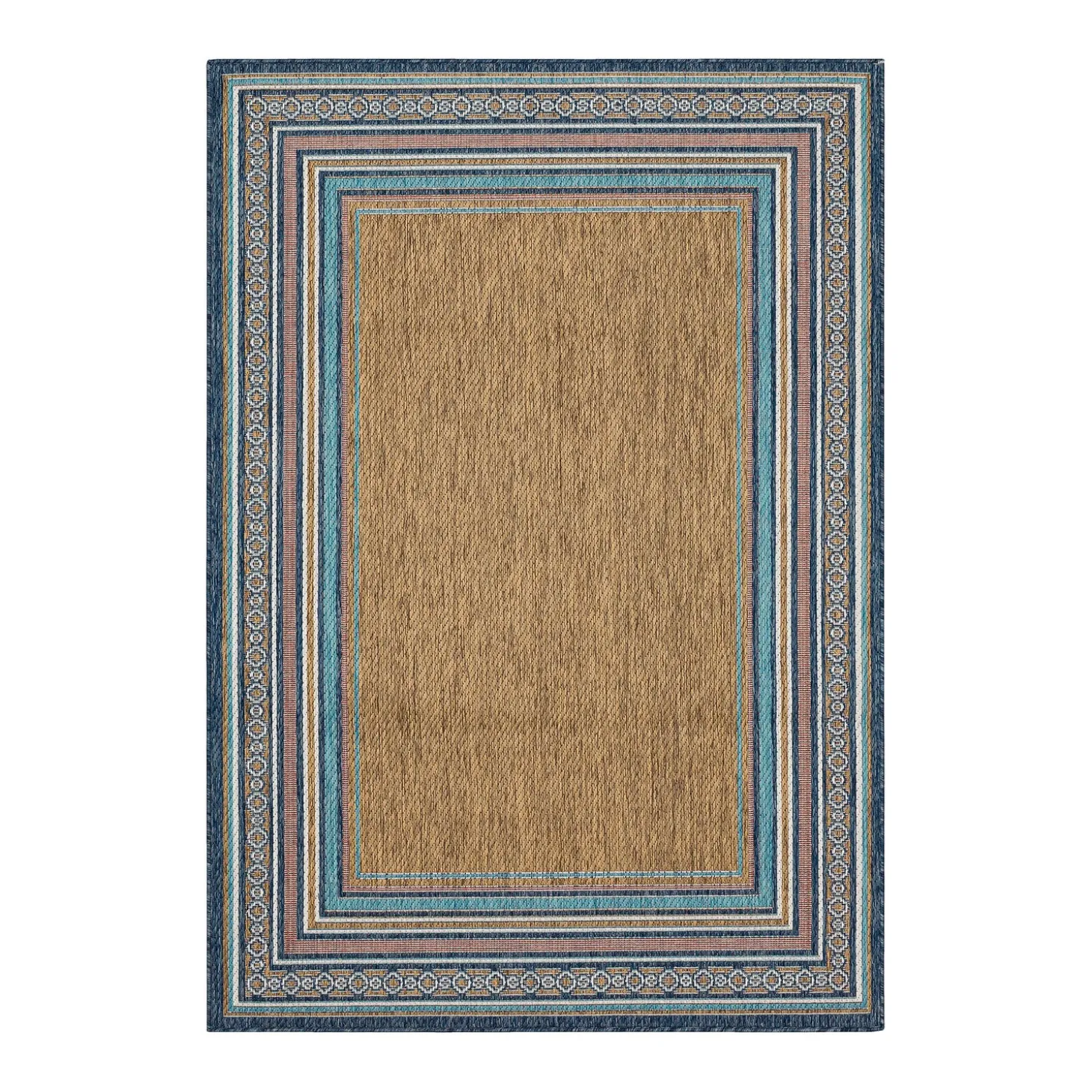 Area Rugs>Plow & Hearth Indoor/Outdoor La Grange Border Polypropylene Rug, 10' x 13'