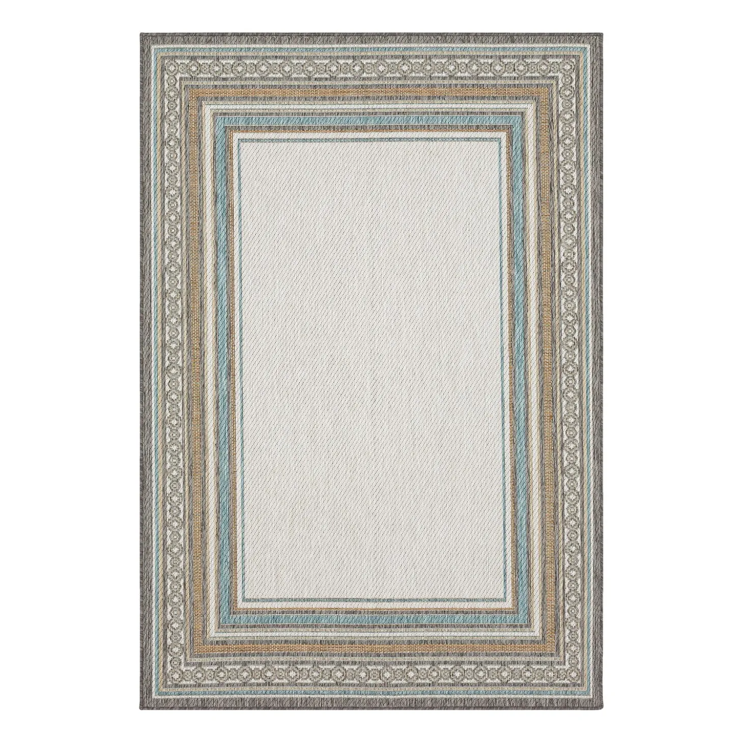 Area Rugs>Plow & Hearth Indoor/Outdoor La Grange Border Polypropylene Rug, 8' x 10'