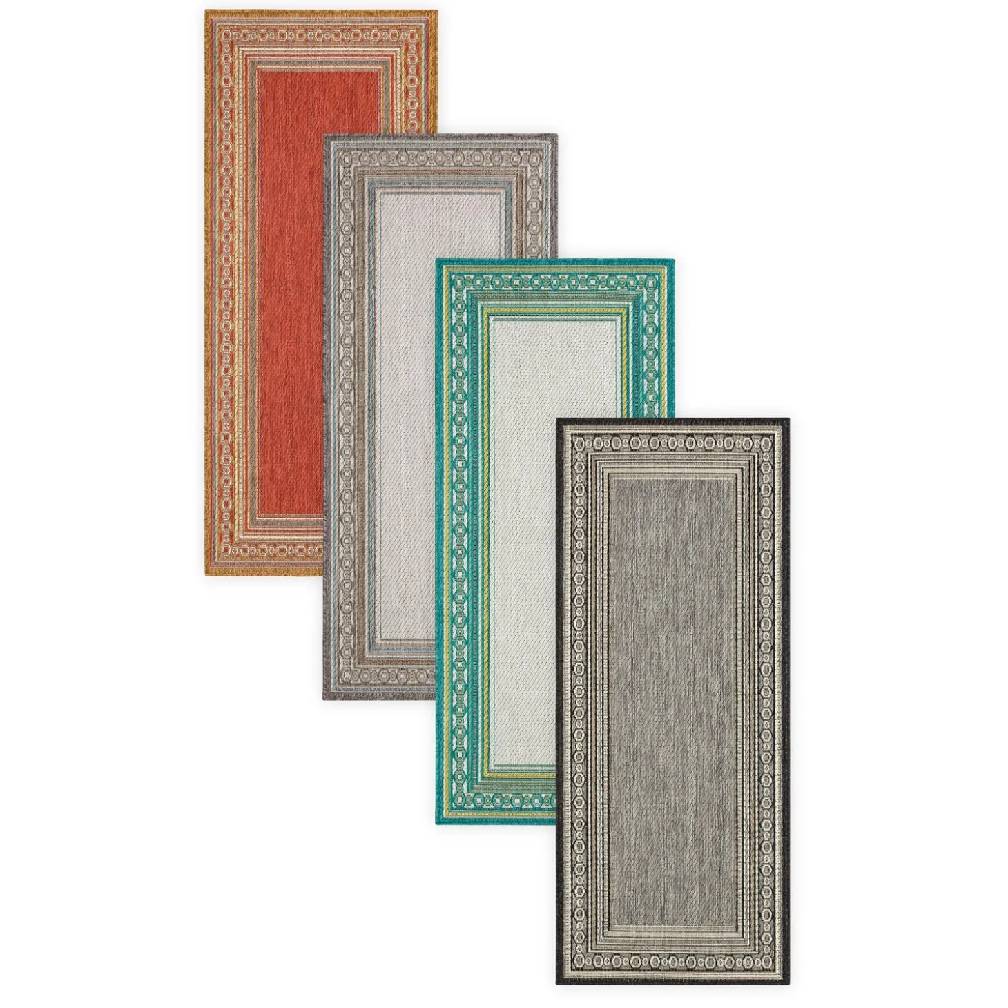 Area Rugs>Plow & Hearth Indoor/Outdoor La Grange Border Polypropylene Rug, 5'3" x 7'6"