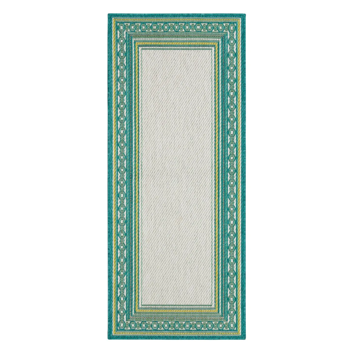 Area Rugs>Plow & Hearth Indoor/Outdoor La Grange Border Polypropylene Rug, 5'3" x 7'6"