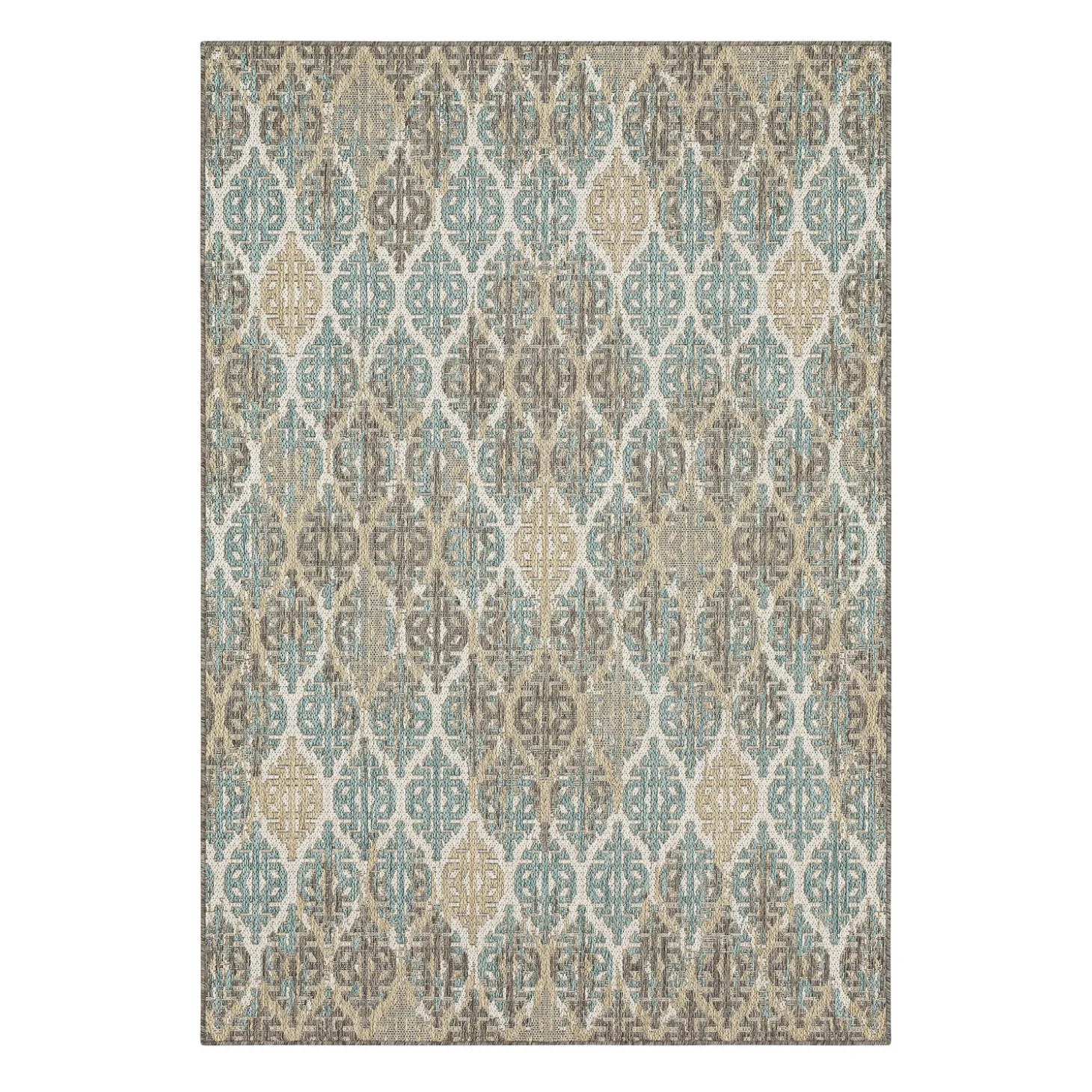 Area Rugs>Plow & Hearth Indoor/Outdoor La Grange Ikat Polypropylene Rug, 5'3" x 7'6"