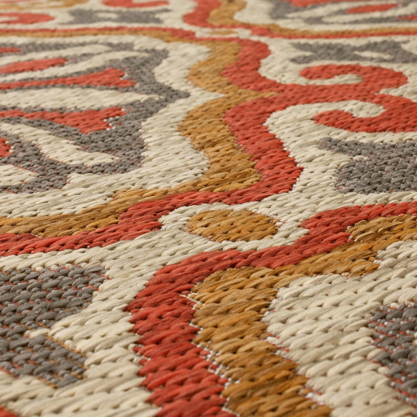 Area Rugs>Plow & Hearth Indoor/Outdoor La Grange Tile Polypropylene Rug, 4' x 5'6"