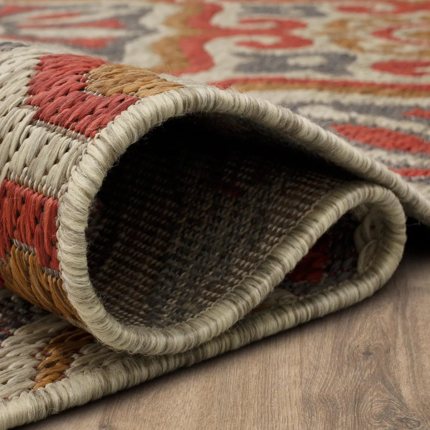Area Rugs>Plow & Hearth Indoor/Outdoor La Grange Tile Polypropylene Rug, 5'3" x 7'6"