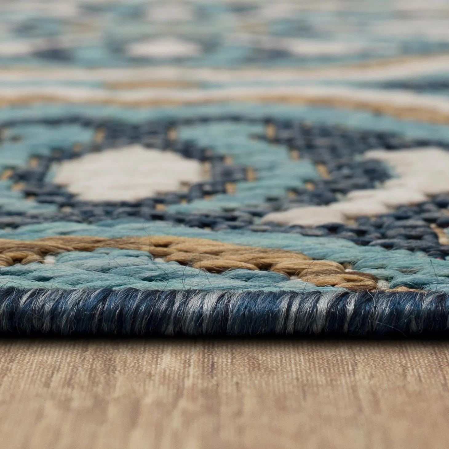 Area Rugs>Plow & Hearth Indoor/Outdoor La Grange Tile Polypropylene Rug, 5'3" x 7'6"
