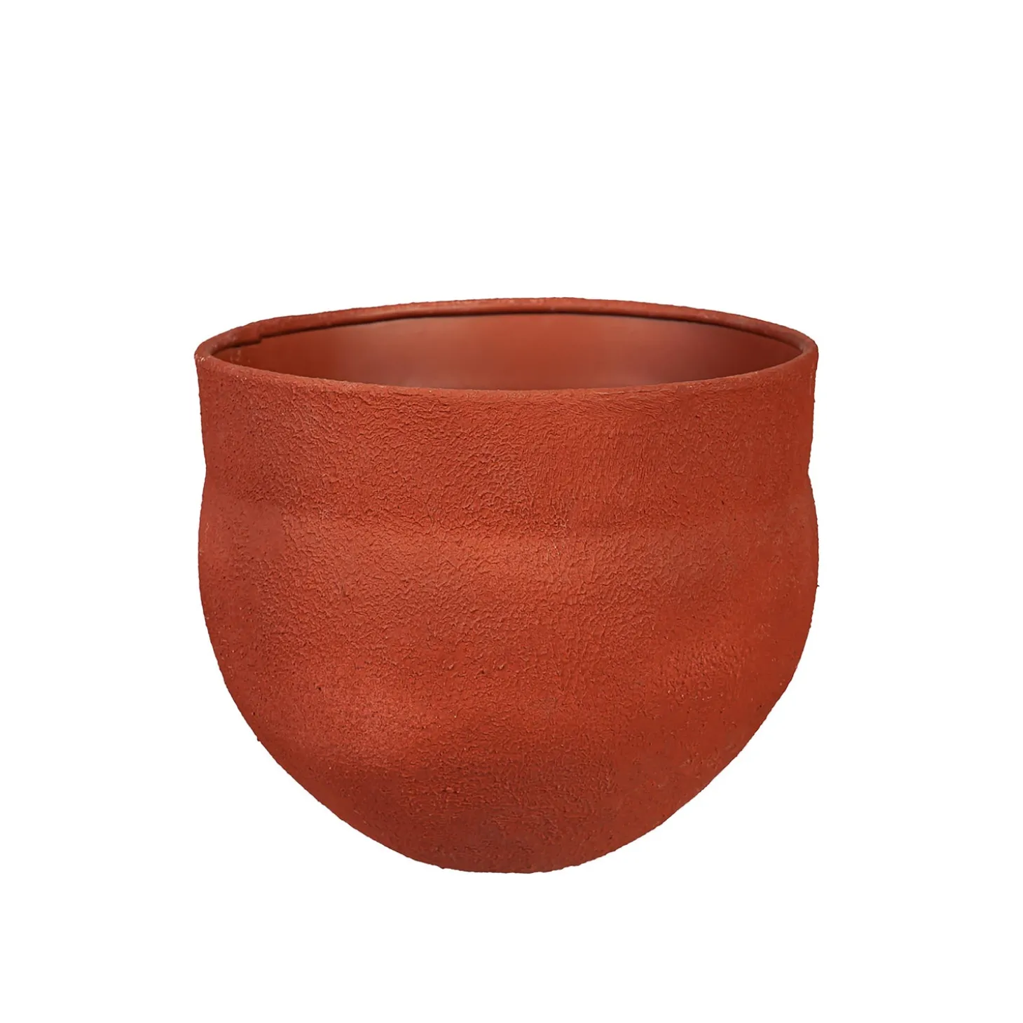 Planters & Plant Stands>Plow & Hearth Indoor/Outdoor Large Metal Planter with Terra Cotta Finish