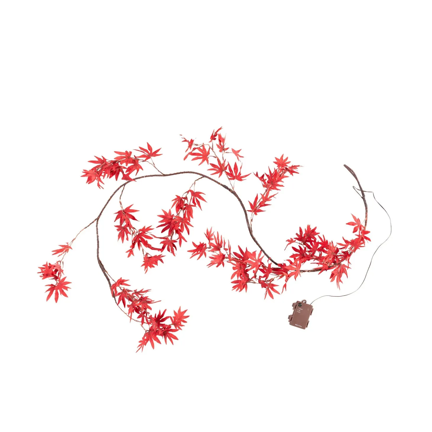 Faux Flowers & Plants | Lighted Trees & Garlands>Plow & Hearth Indoor/Outdoor Lighted Japanese Maple Leaf Garland with 70 Lights