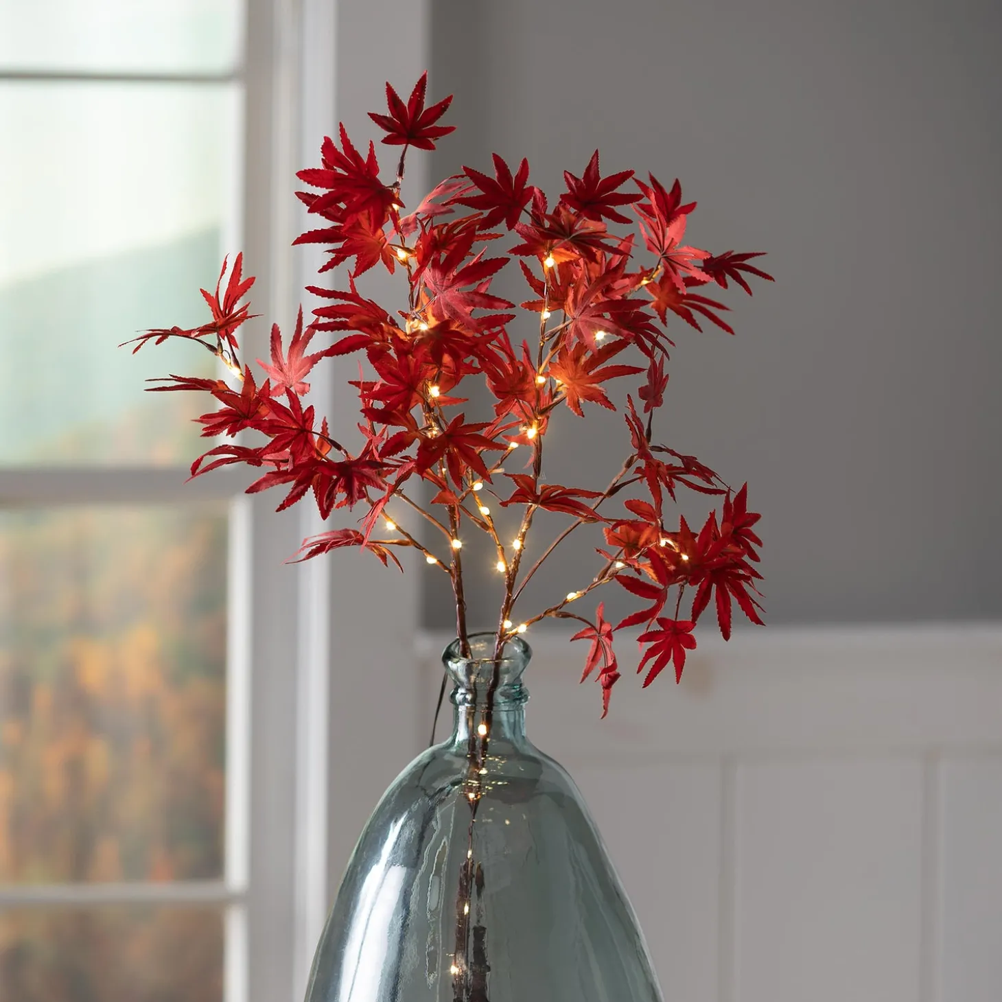 Faux Flowers & Plants | Lighted Trees & Garlands>Plow & Hearth Indoor/Outdoor Lighted Japanese Maple Tree Branches, Set of 2