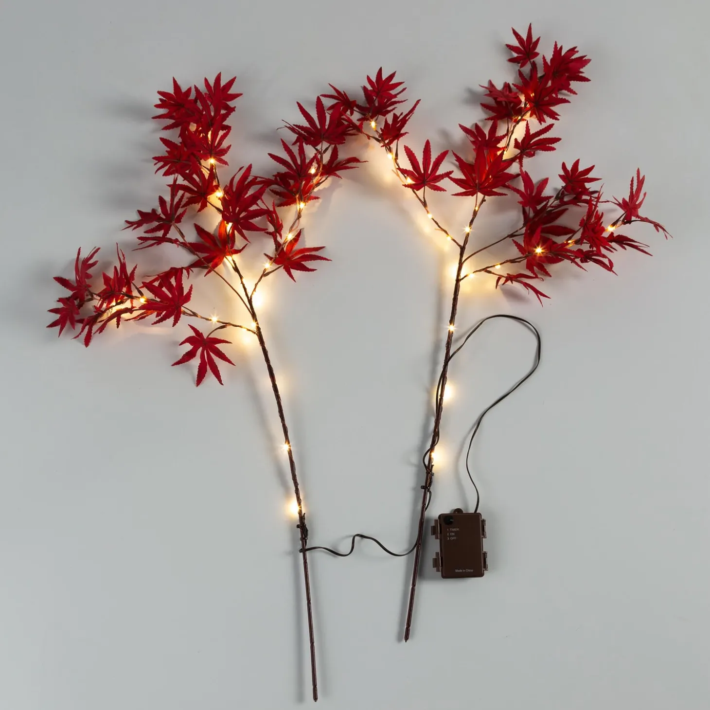 Faux Flowers & Plants | Lighted Trees & Garlands>Plow & Hearth Indoor/Outdoor Lighted Japanese Maple Tree Branches, Set of 2