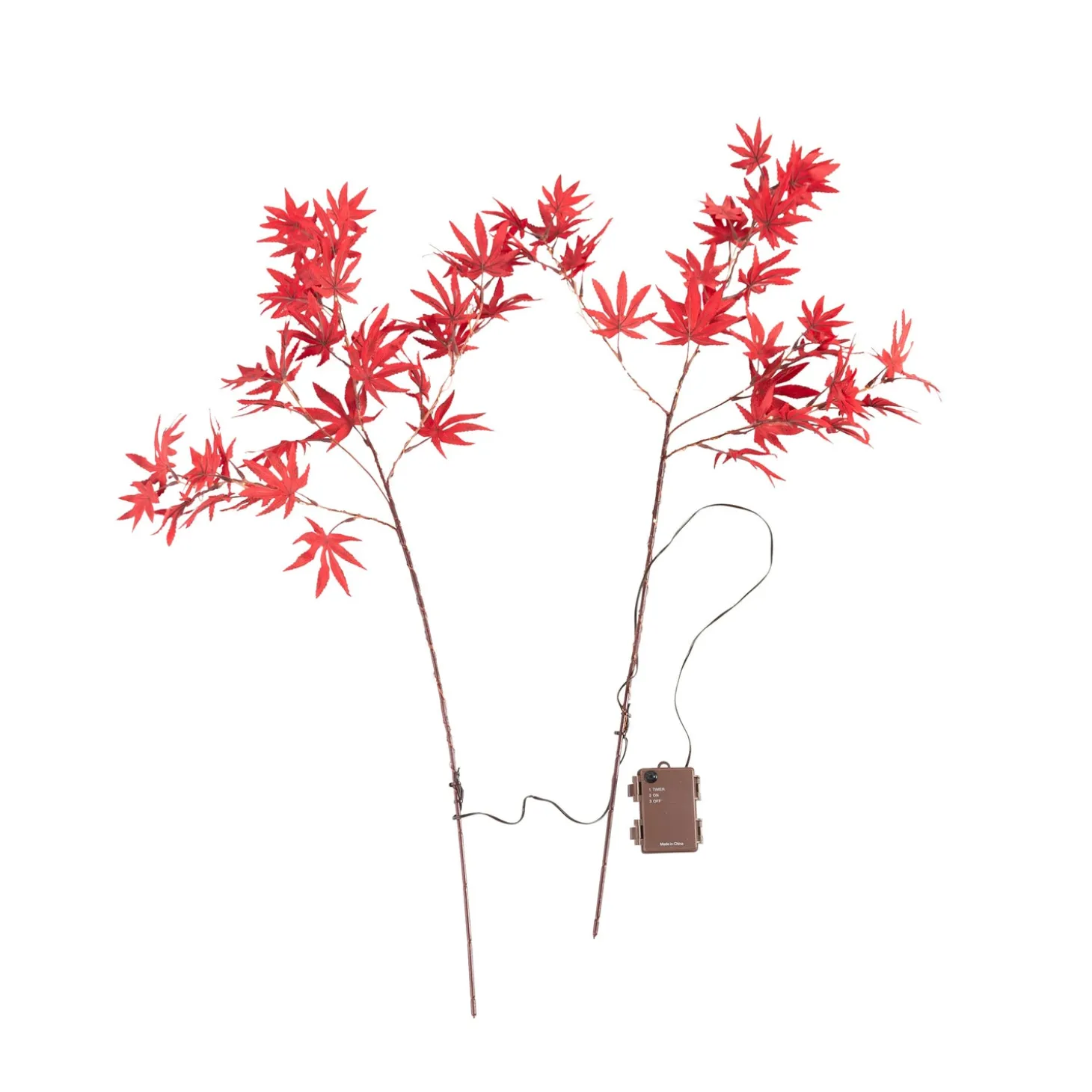 Faux Flowers & Plants | Lighted Trees & Garlands>Plow & Hearth Indoor/Outdoor Lighted Japanese Maple Tree Branches, Set of 2