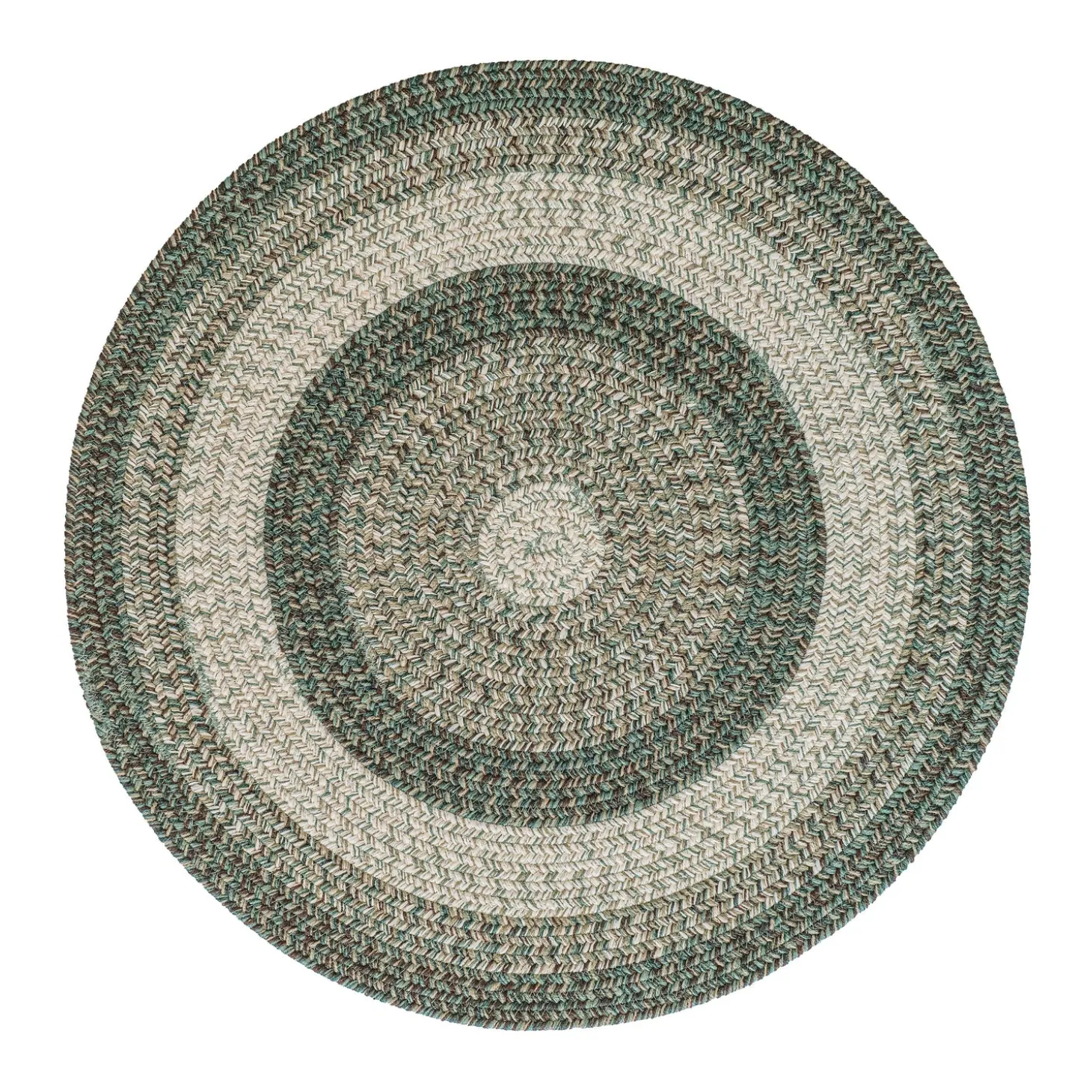 Area Rugs>Plow & Hearth Indoor/Outdoor Oval Woodridge Braided Polypropylene Rug, 7'6" Round