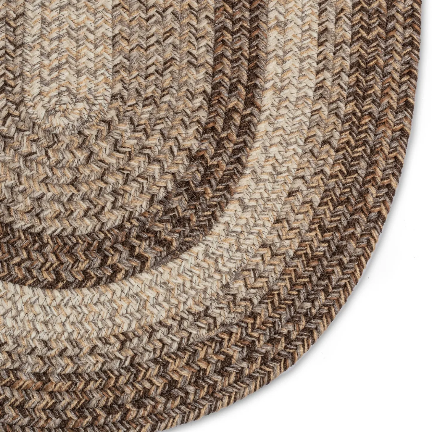 Area Rugs>Plow & Hearth Indoor/Outdoor Oval Woodridge Braided Polypropylene Rug, 2'7" x 9' Runner