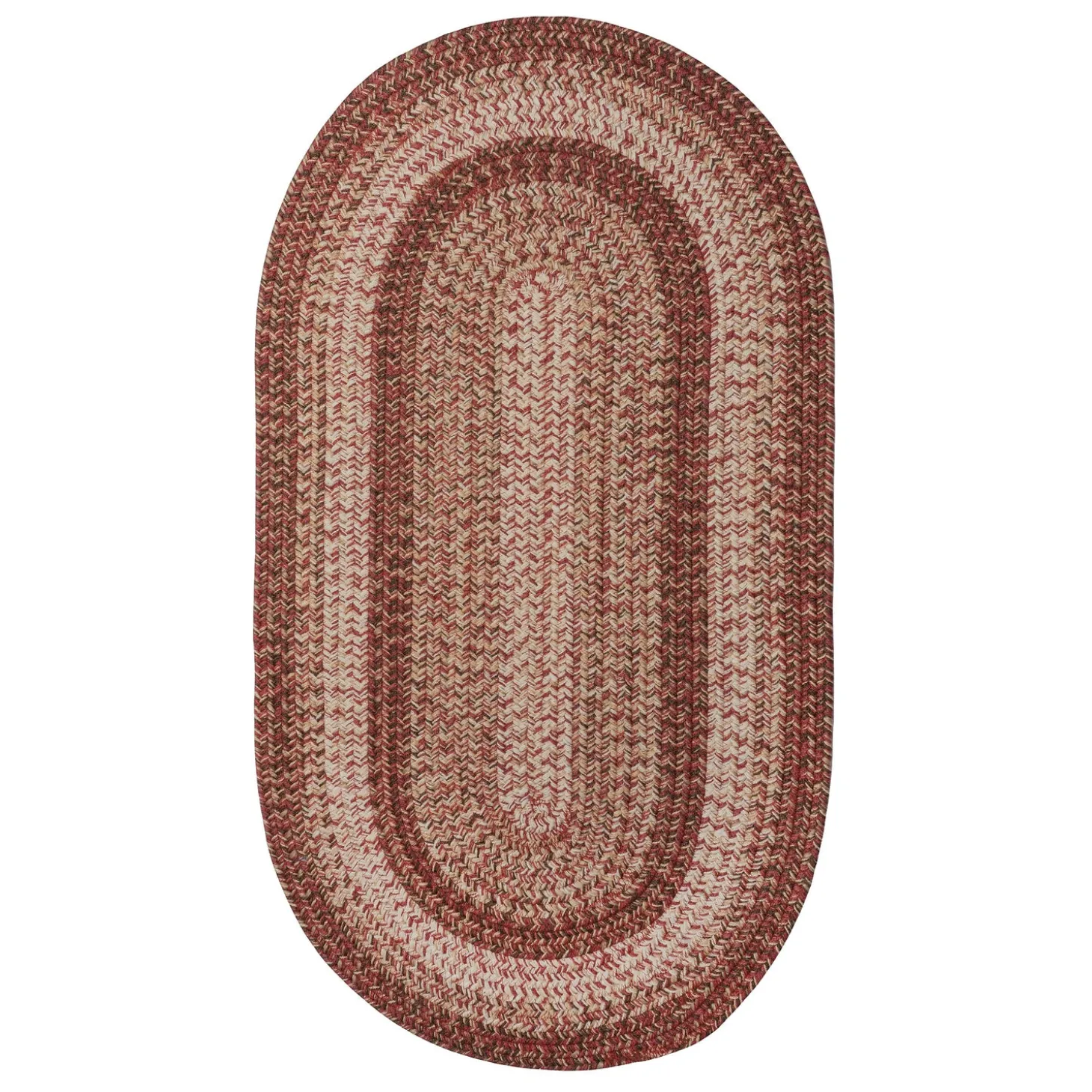 Area Rugs>Plow & Hearth Indoor/Outdoor Oval Woodridge Braided Polypropylene Rug, 2'7" x 9' Runner