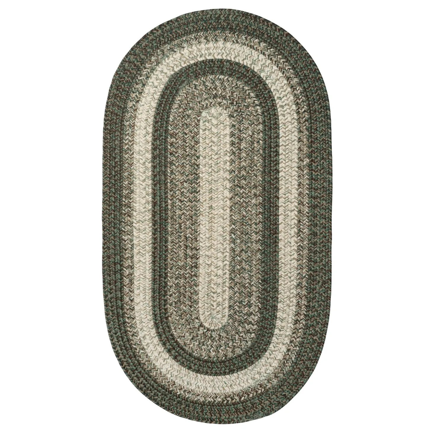 Area Rugs>Plow & Hearth Indoor/Outdoor Oval Woodridge Braided Polypropylene Rug, 2'7" x 9' Runner