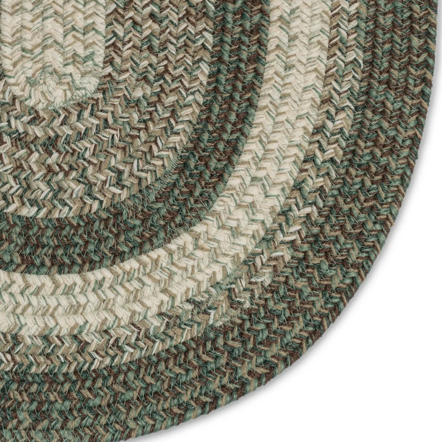 Area Rugs>Plow & Hearth Indoor/Outdoor Oval Woodridge Braided Polypropylene Rug, 2'7" x 9' Runner