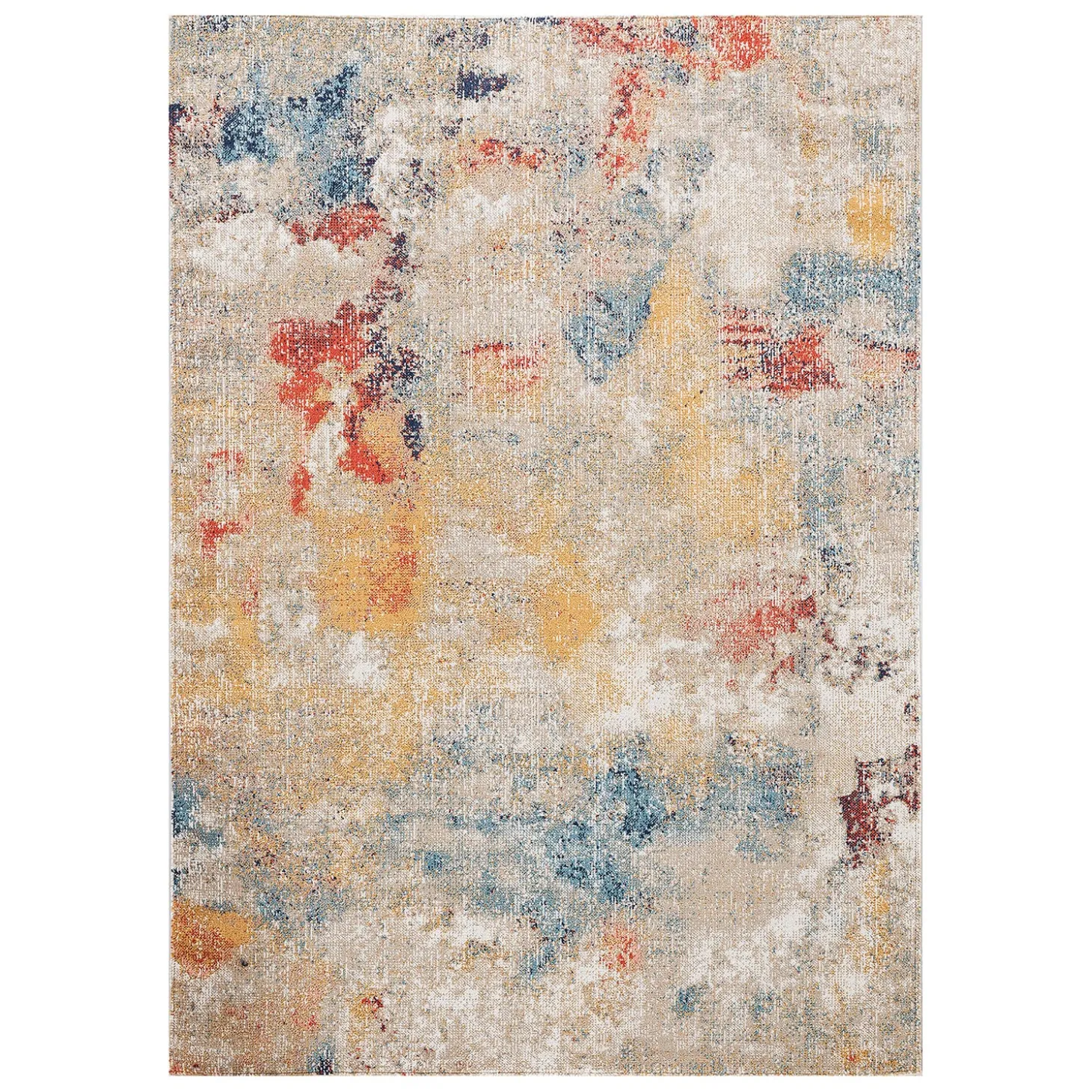 Area Rugs>Plow & Hearth Indoor/Outdoor Penelope Watercolor Rug, 2'7" x 8'1" Runner Multi-color