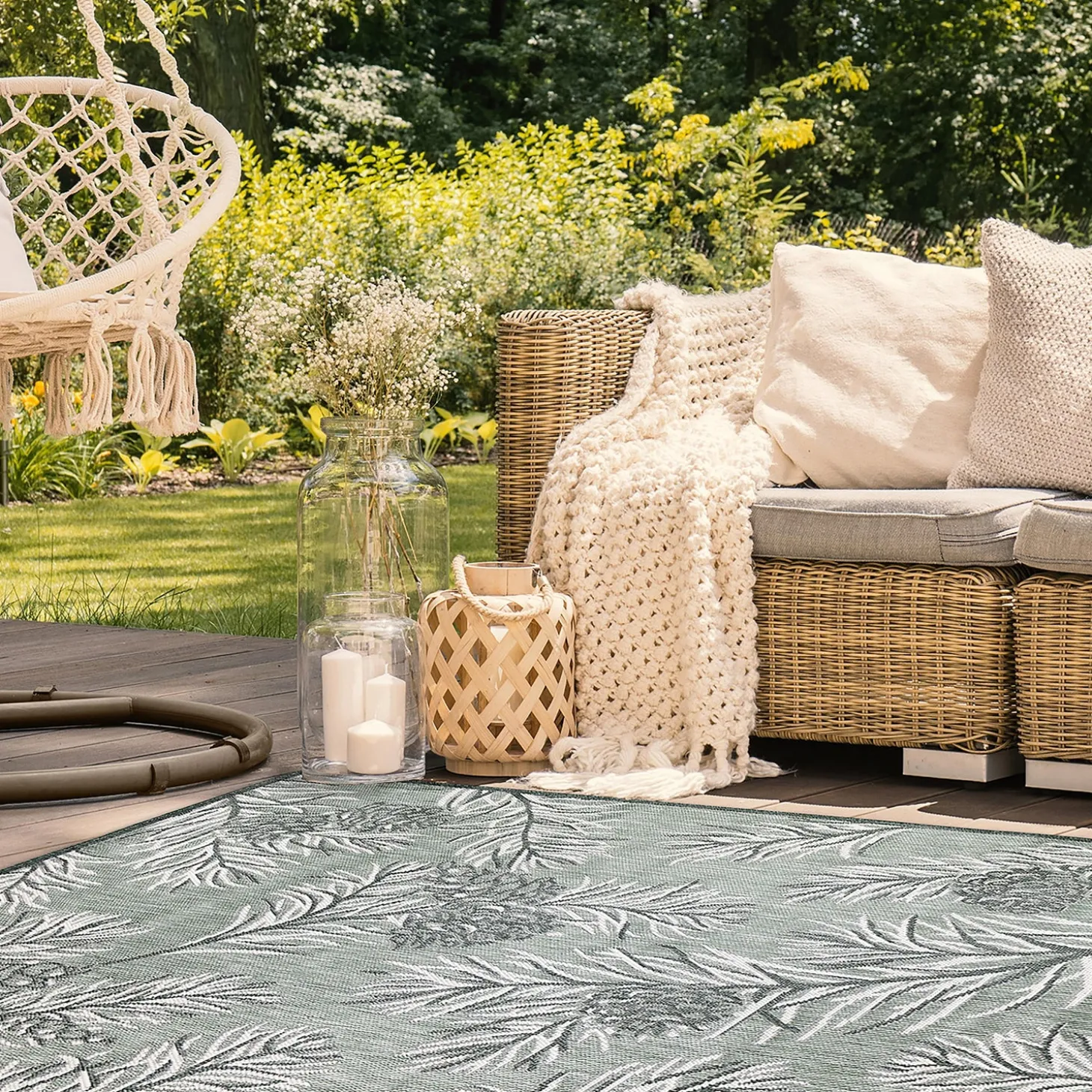Area Rugs>Plow & Hearth Indoor/Outdoor Pine Grove Rug, 7'10" x 9'10" Neutral