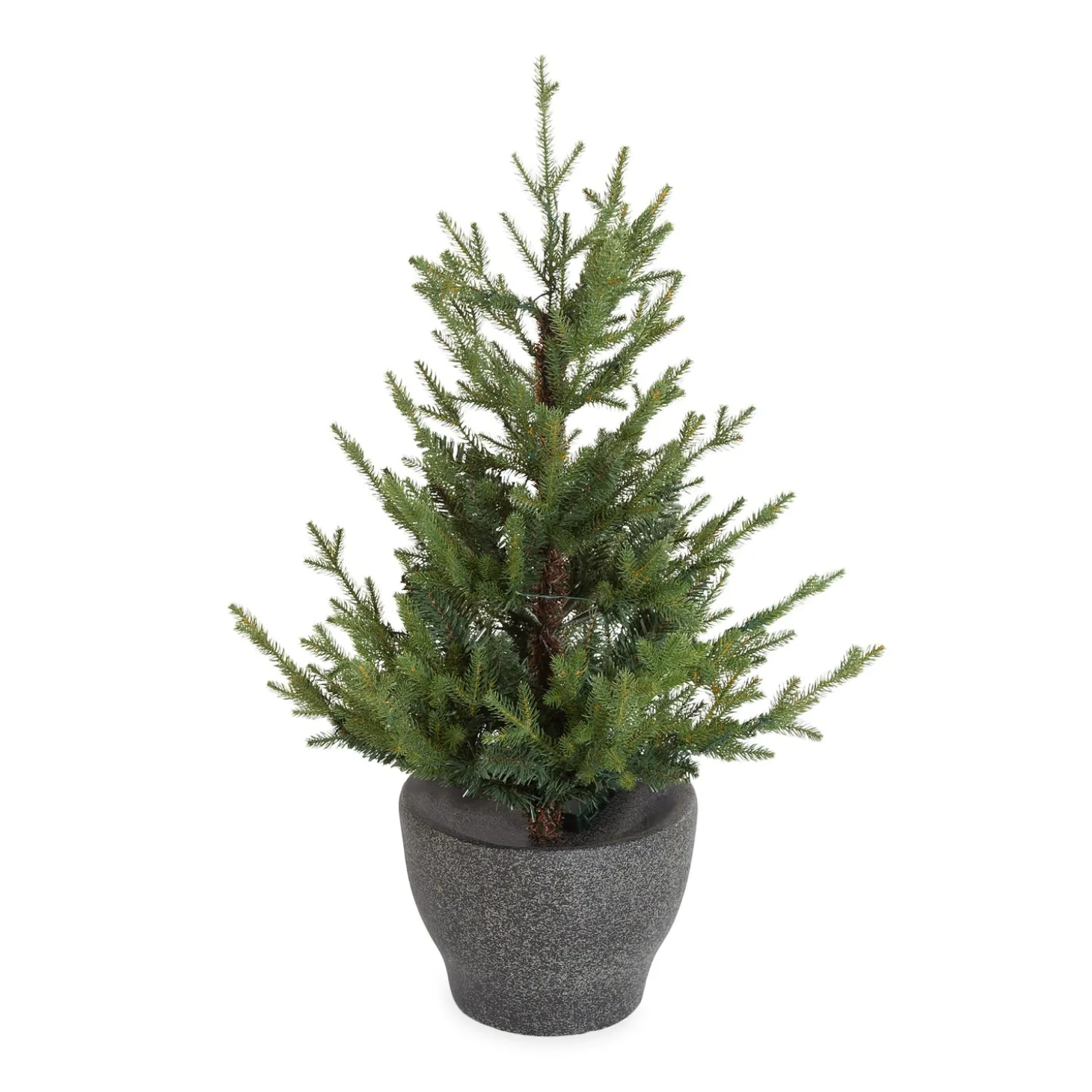 Lighted Trees & Garlands>Plow & Hearth Indoor/Outdoor Roanoke Spruce Potted Tree with Warm White LEDs