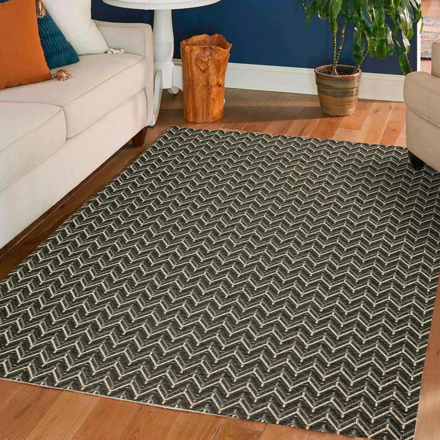 Area Rugs>Plow & Hearth Indoor/Outdoor Santa Anna Chevron Rug, 20" x 30"