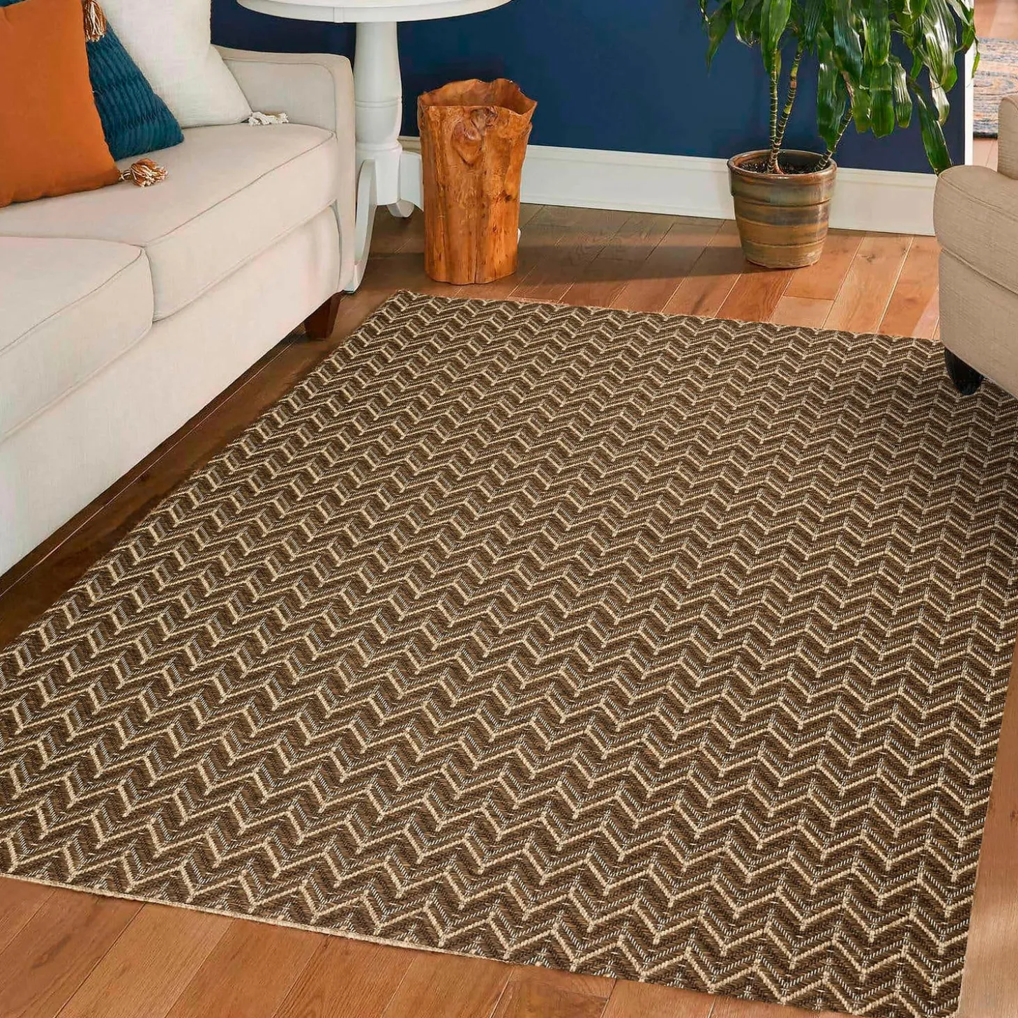 Area Rugs>Plow & Hearth Indoor/Outdoor Santa Anna Chevron Rug, 20" x 30"