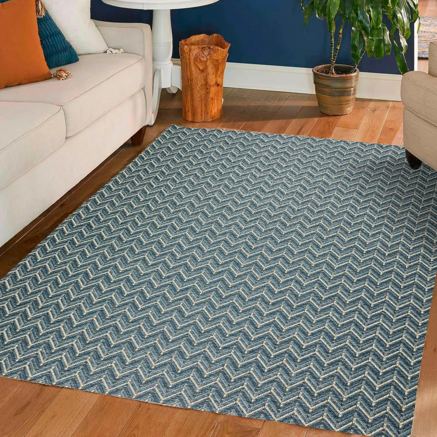 Area Rugs>Plow & Hearth Indoor/Outdoor Santa Anna Chevron Rug, 20" x 30"