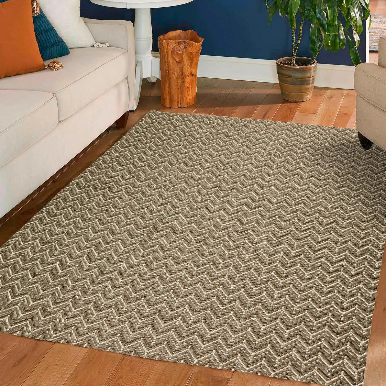 Area Rugs>Plow & Hearth Indoor/Outdoor Santa Anna Chevron Rug, 20" x 30"