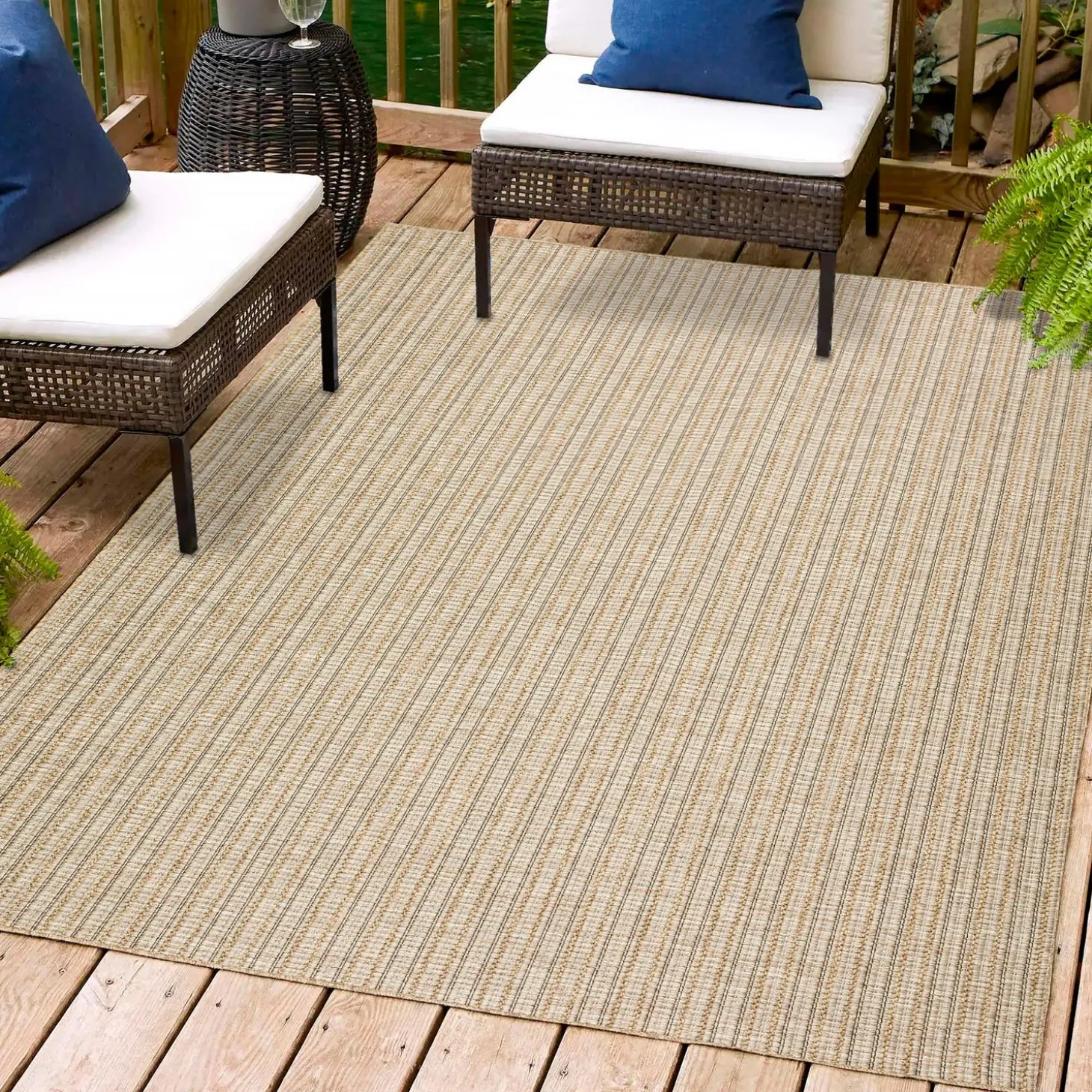 Area Rugs>Plow & Hearth Indoor/Outdoor Santa Anna Chevron Rug, 2'3" x 7'5" Runner