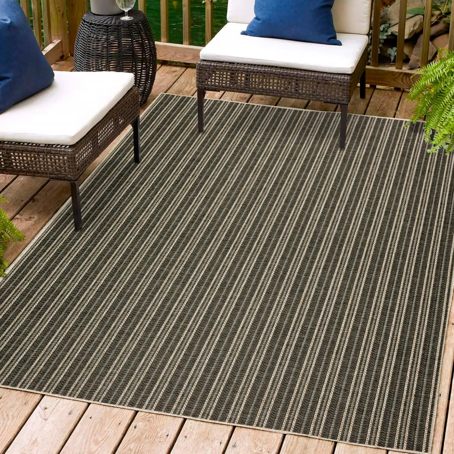 Area Rugs>Plow & Hearth Indoor/Outdoor Santa Anna Chevron Rug, 2'3" x 7'5" Runner