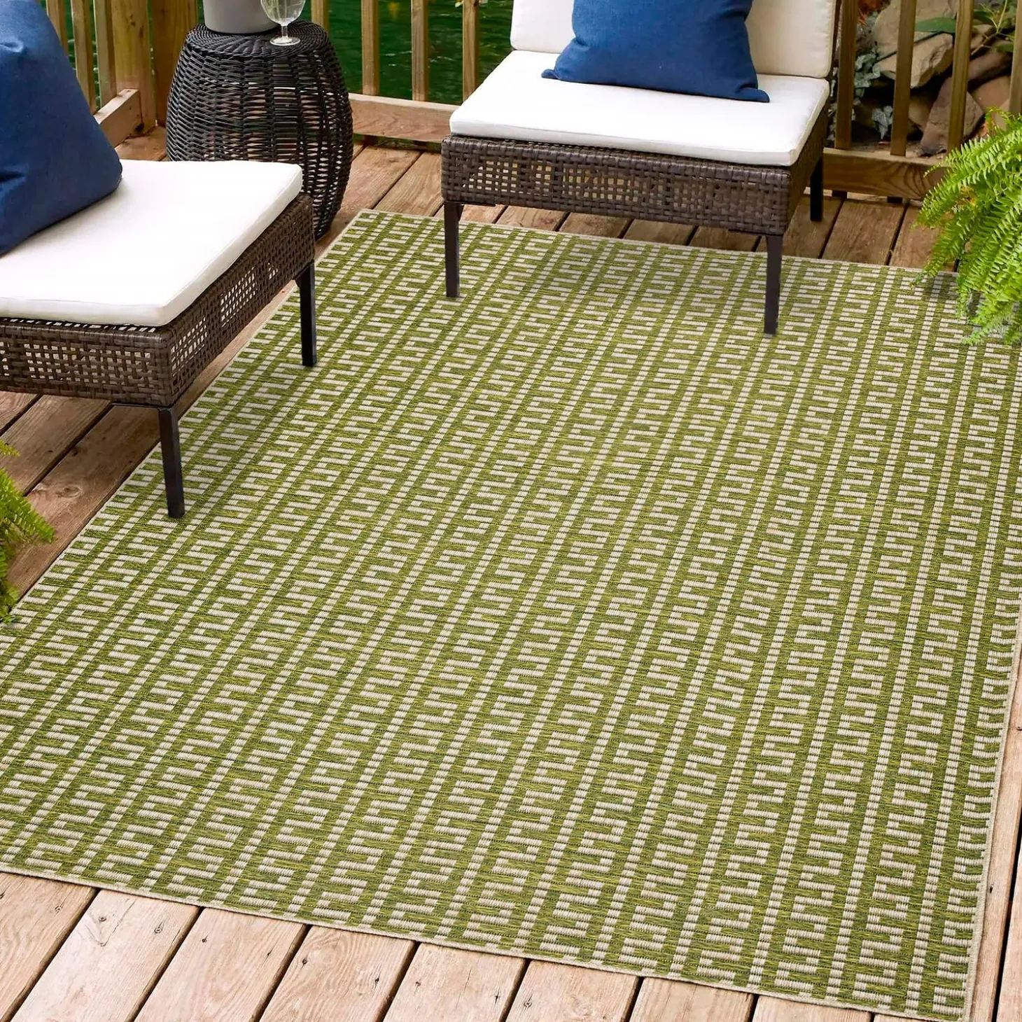 Area Rugs>Plow & Hearth Indoor/Outdoor Santa Anna Chevron Rug, 2'3" x 7'5" Runner