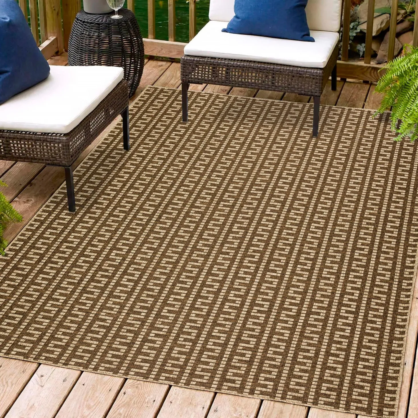 Area Rugs>Plow & Hearth Indoor/Outdoor Santa Anna Chevron Rug, 2'3" x 7'5" Runner