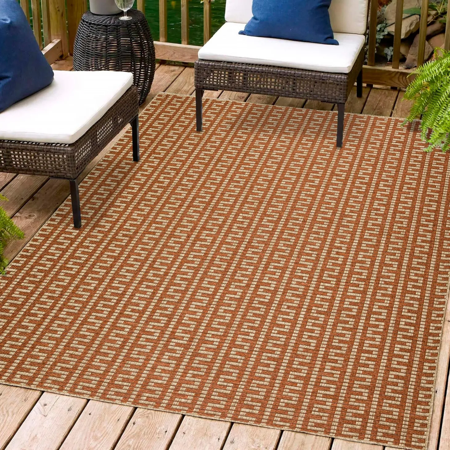 Area Rugs>Plow & Hearth Indoor/Outdoor Santa Anna Chevron Rug, 2'3" x 7'5" Runner