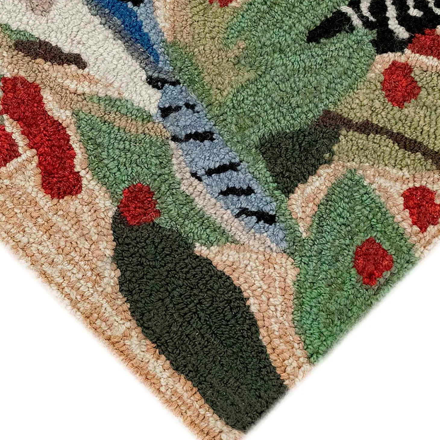 Area Rugs>Plow & Hearth Indoor/Outdoor Synthetic Blend Birds Border Rug, 36" Round