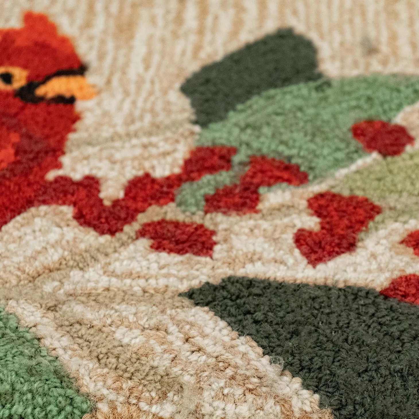 Area Rugs>Plow & Hearth Indoor/Outdoor Synthetic Blend Birds Border Runner, 24" x 60"