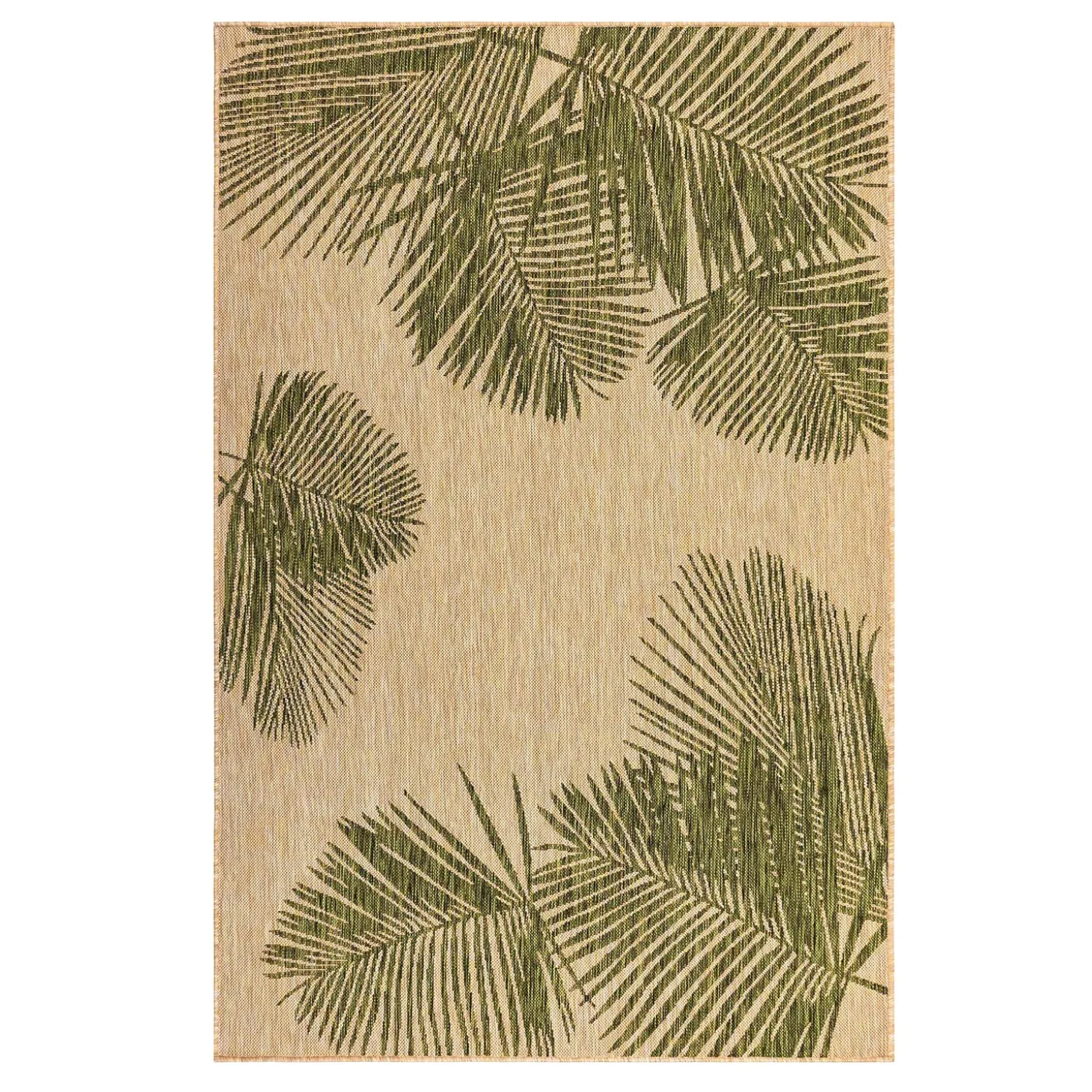 Area Rugs>Plow & Hearth Indoor/Outdoor Textured Palms Polypropylene Rug, 39" x 59"