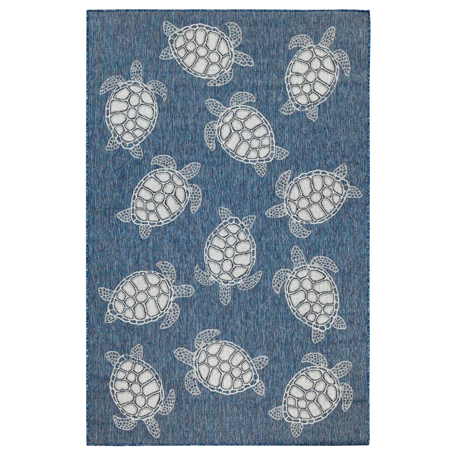 Area Rugs>Plow & Hearth Indoor/Outdoor Textured Sea Turtles Polypropylene Rug, 7'10" x 9'10"