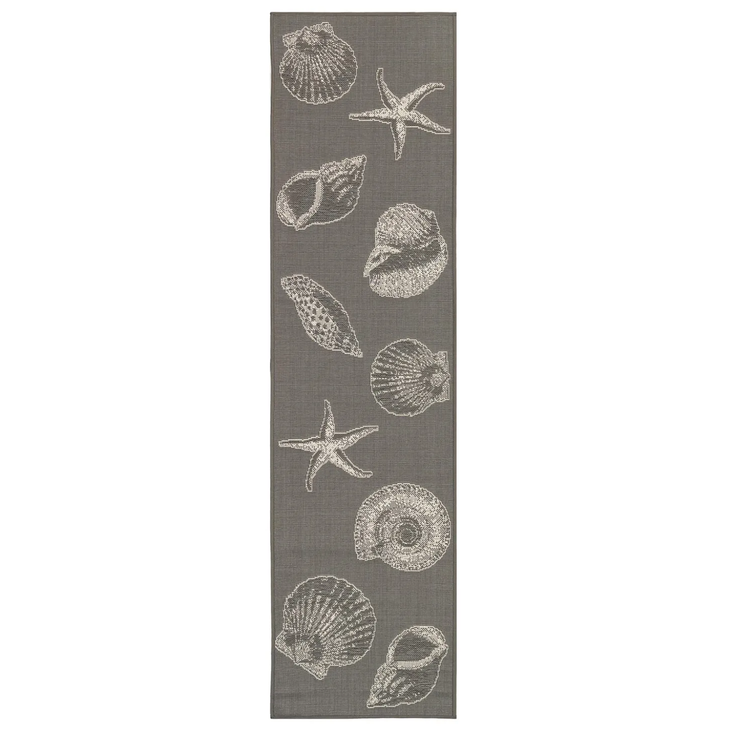 Area Rugs>Plow & Hearth Indoor/Outdoor Textured Shells Polypropylene Rug, 39" x 59"