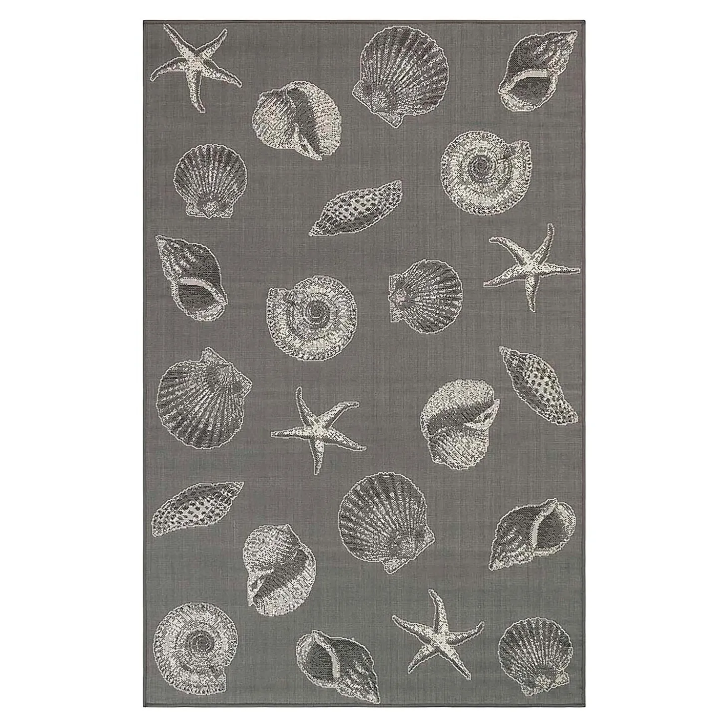 Area Rugs>Plow & Hearth Indoor/Outdoor Textured Shells Polypropylene Rug, 39" x 59"