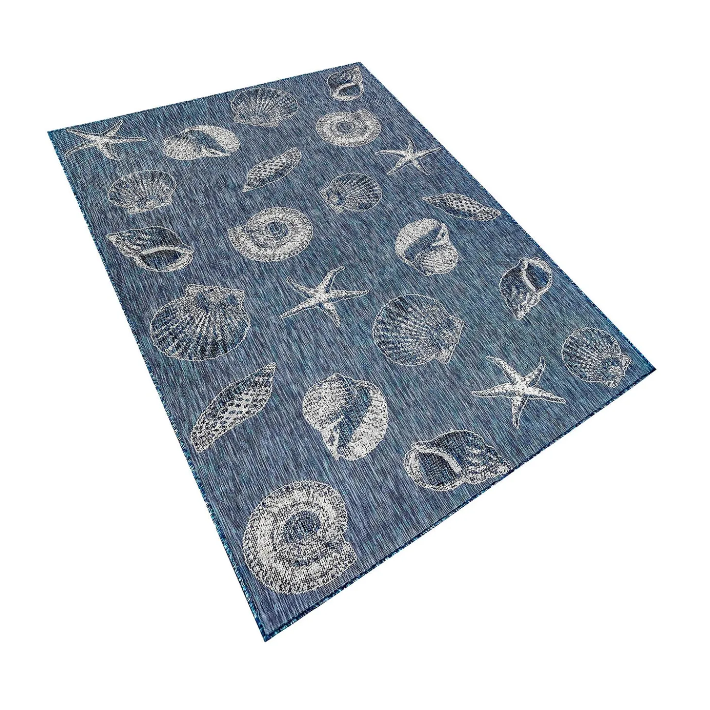 Area Rugs>Plow & Hearth Indoor/Outdoor Textured Shells Polypropylene Rug, 6'6" x 9'4"