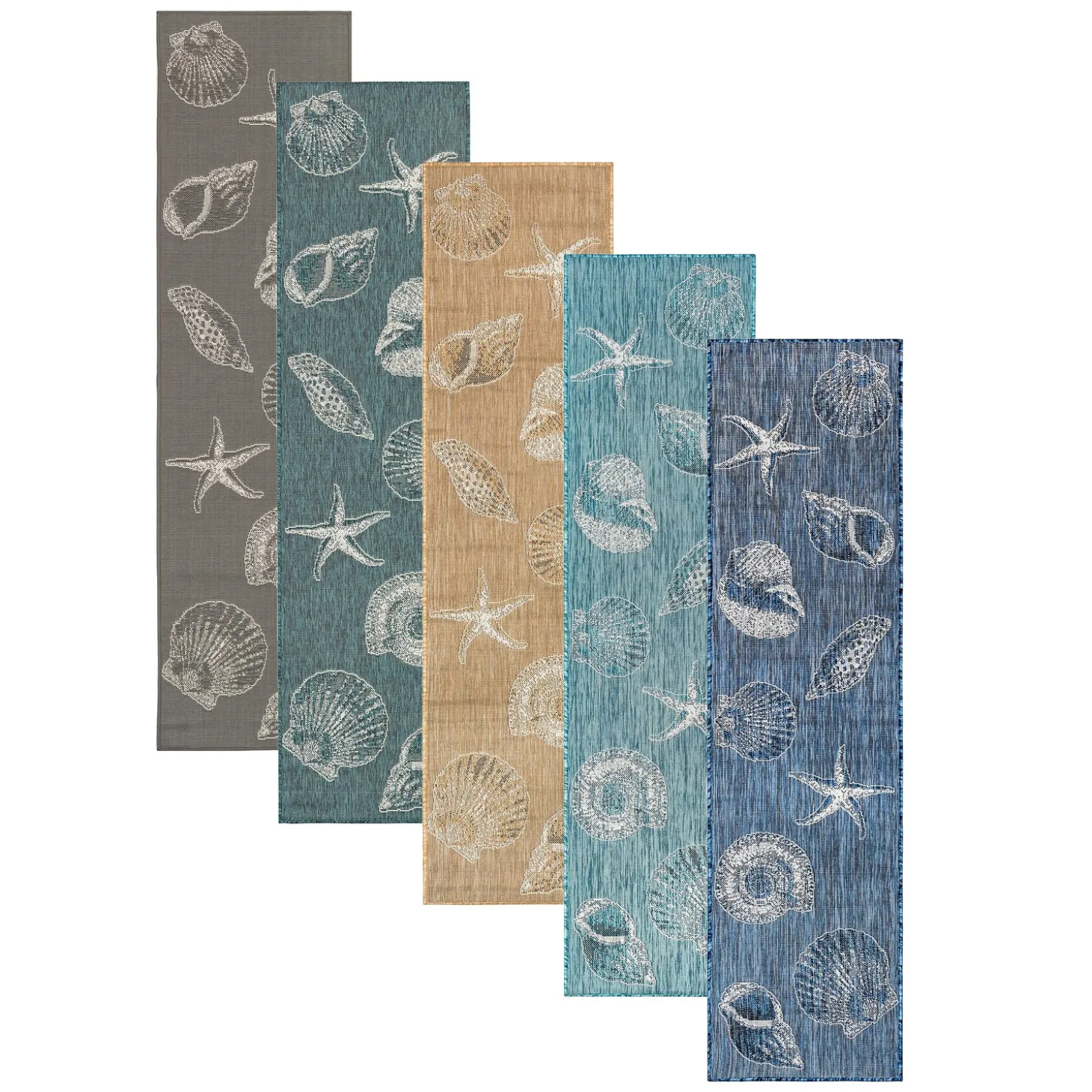 Area Rugs>Plow & Hearth Indoor/Outdoor Textured Shells Polypropylene Rug, 6'6" x 9'4"