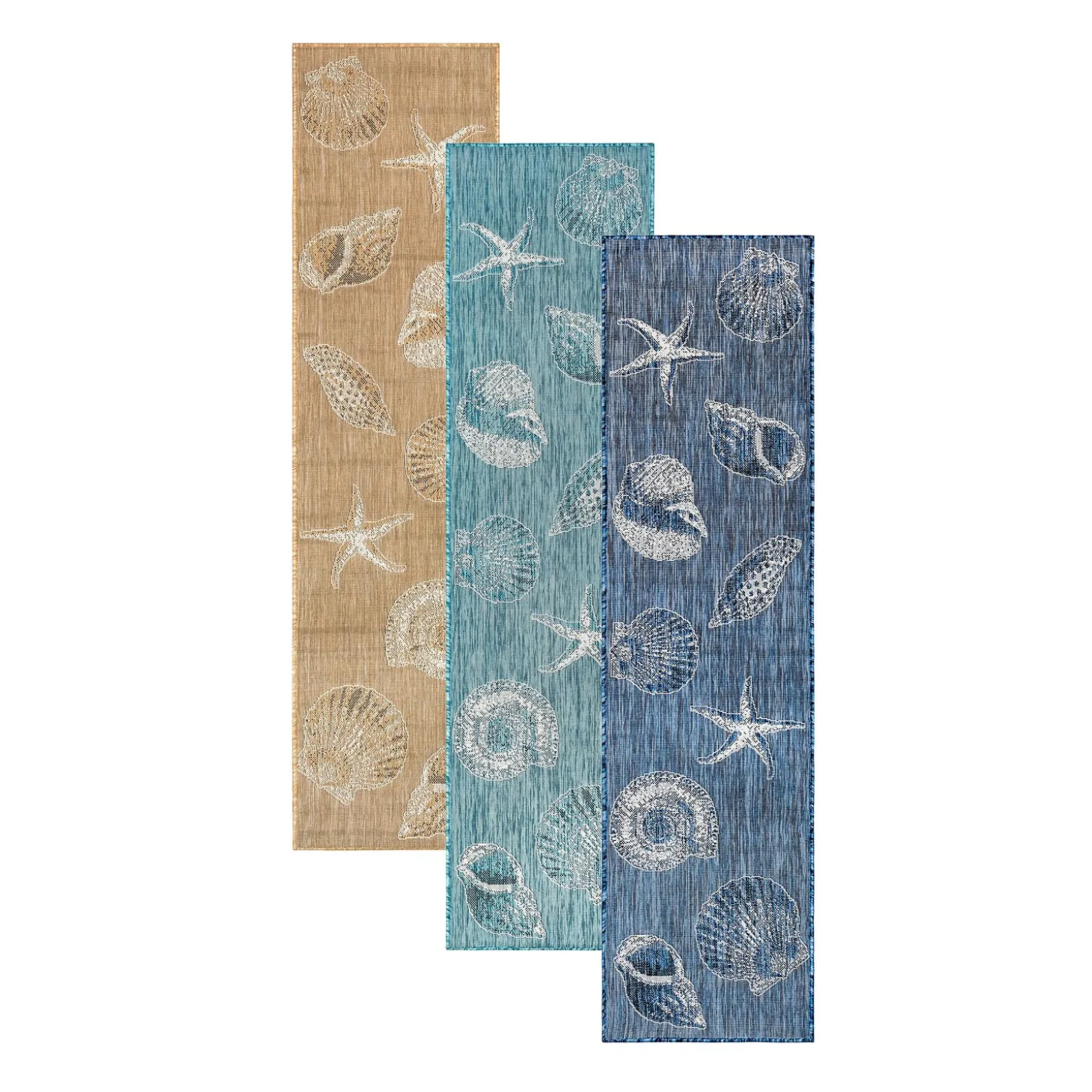 Area Rugs>Plow & Hearth Indoor/Outdoor Textured Shells Polypropylene Rug, 6'6" x 9'4"