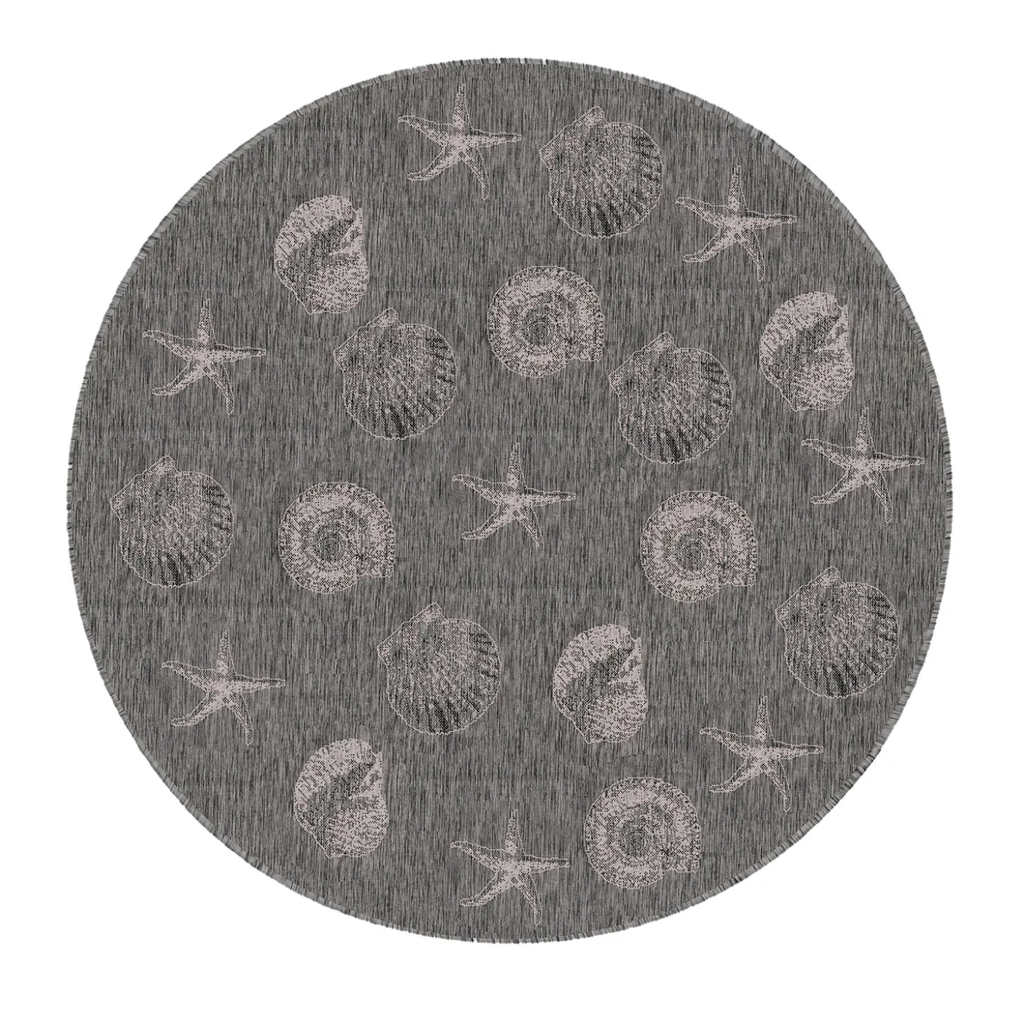 Area Rugs>Plow & Hearth Indoor/Outdoor Textured Shells Polypropylene Rug, 6'6" x 9'4"