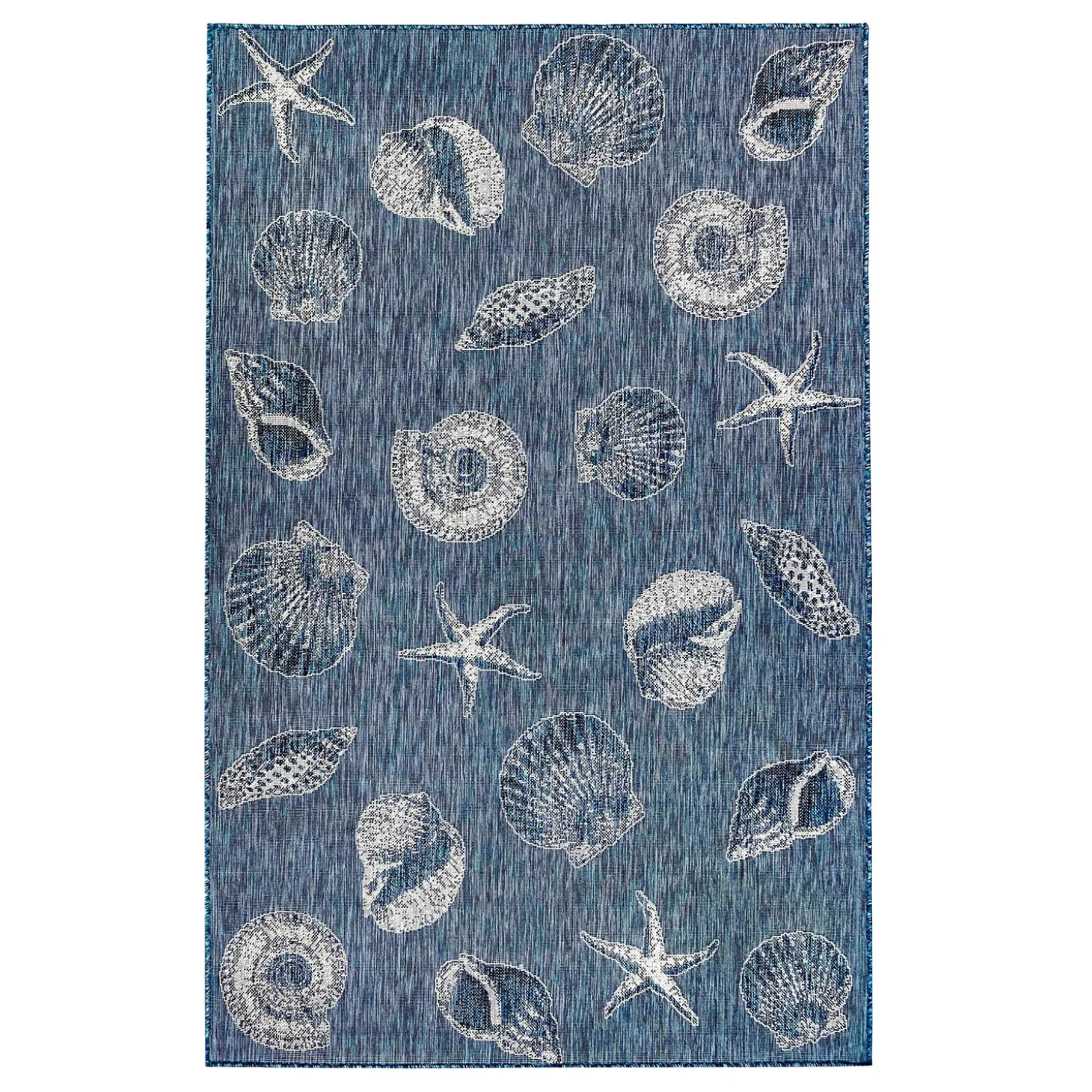 Area Rugs>Plow & Hearth Indoor/Outdoor Textured Shells Polypropylene Rug, 6'6" x 9'4"